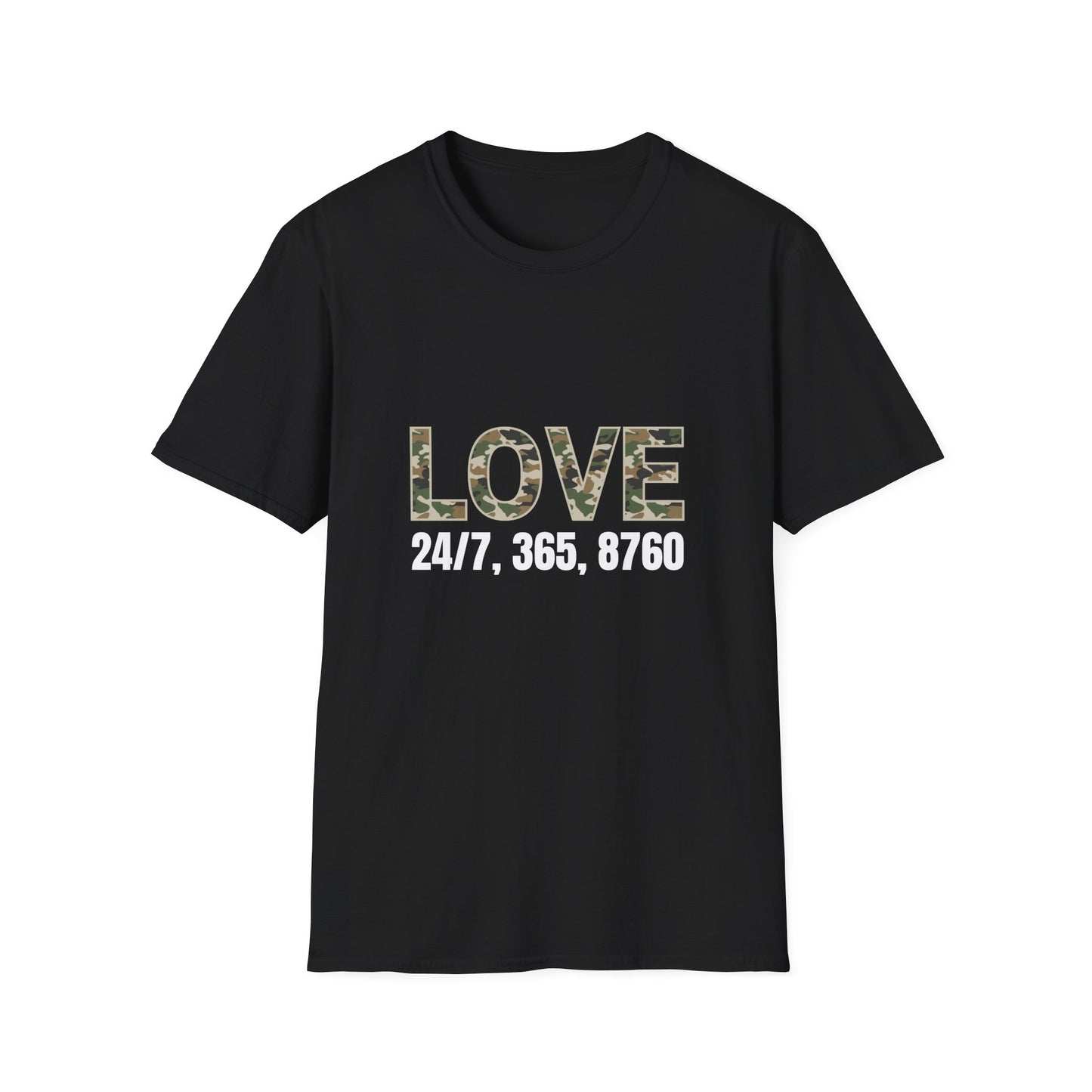 Love All Year Unisex Softstyle T-Shirt (Camouflage) | Casual Wear, Gift for Her, Gift for Him, Love Shirt, Everyday Outfit