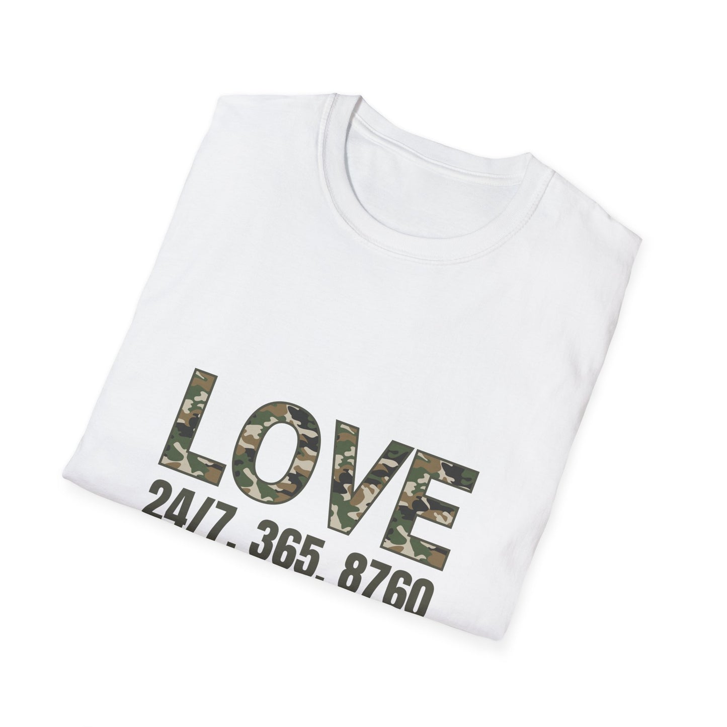Love All Year Unisex Softstyle T-Shirt (Camouflage) | Casual Wear, Gift for Her, Gift for Him, Love Shirt, Everyday Outfit