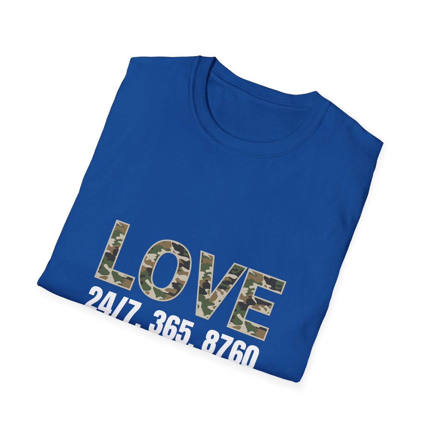 Love All Year Unisex Softstyle T-Shirt (Camouflage) | Casual Wear, Gift for Her, Gift for Him, Love Shirt, Everyday Outfit