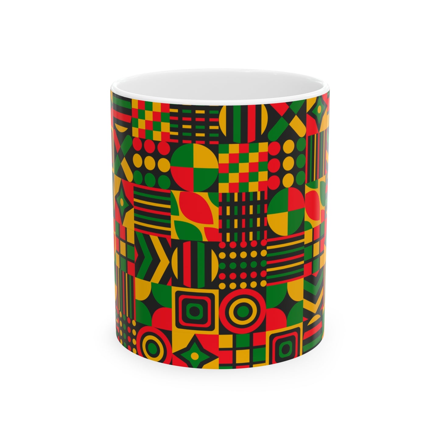 Kente Print Ceramic Mug, 11oz