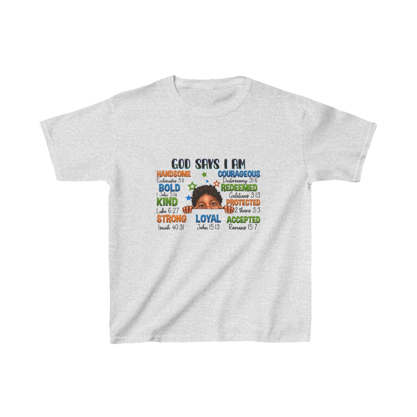 God Says I Am Kids Heavy Cotton™ Tee