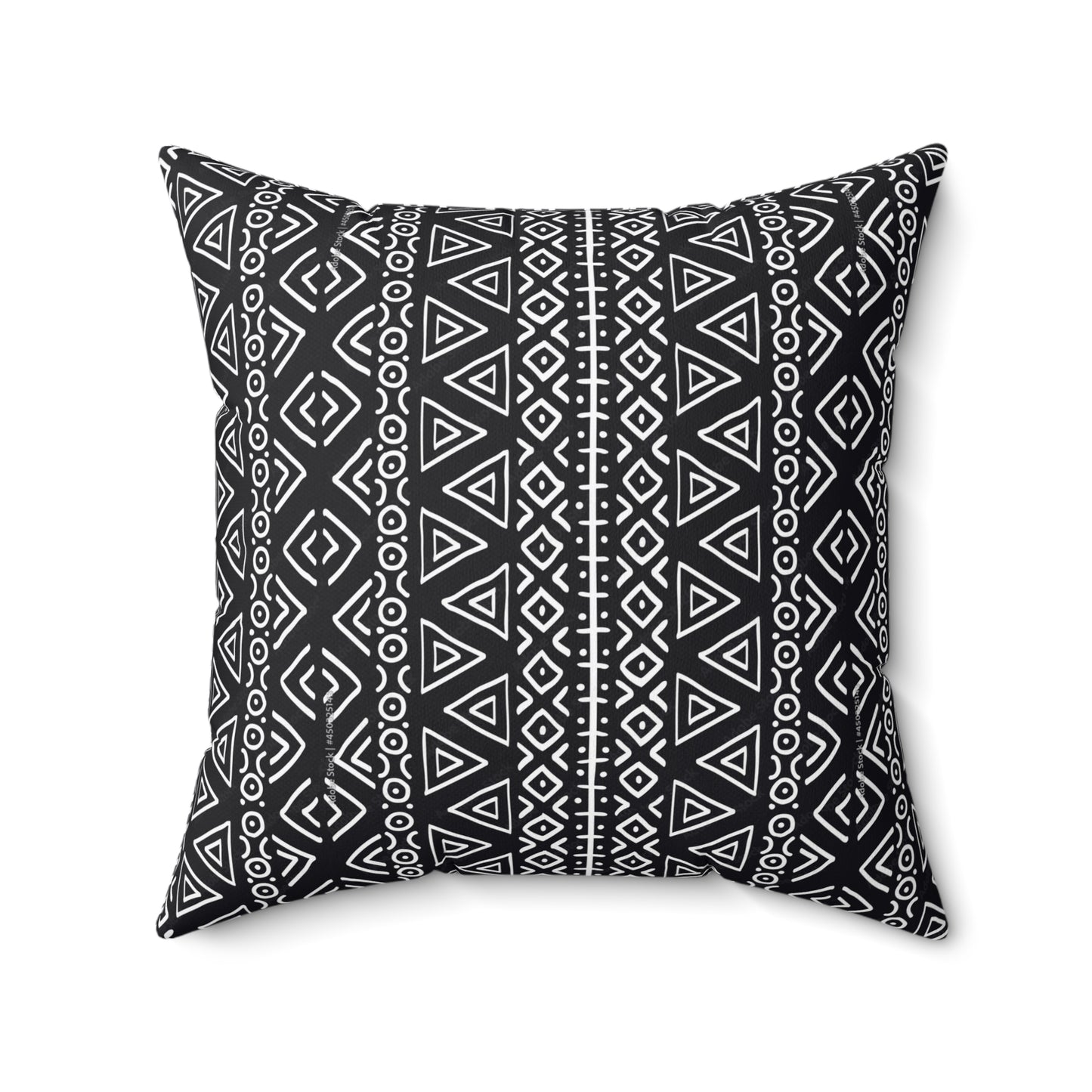 African Tribal Print Faux Suede Square Pillow