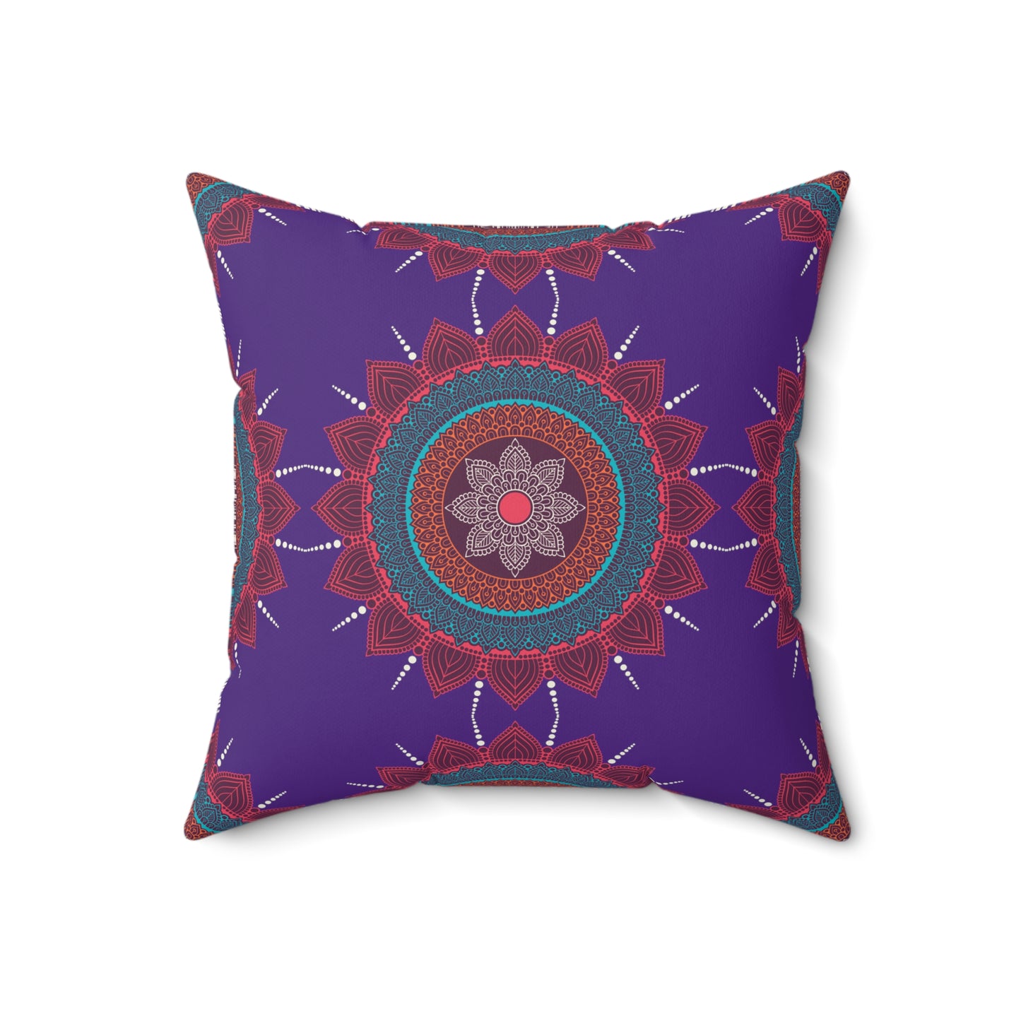 Mosaic (Purple) Print Faux Suede Square Pillow