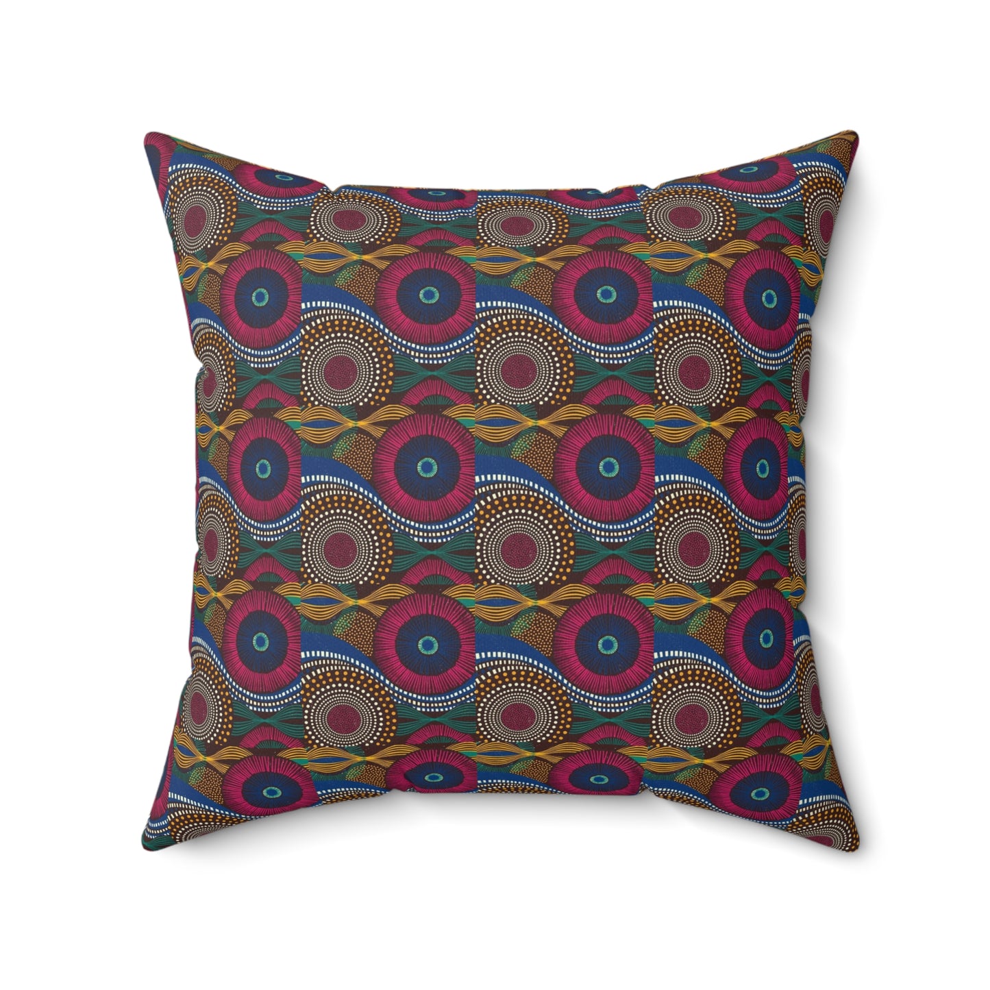 African Tribal Colorful Faux Suede Square Pillow