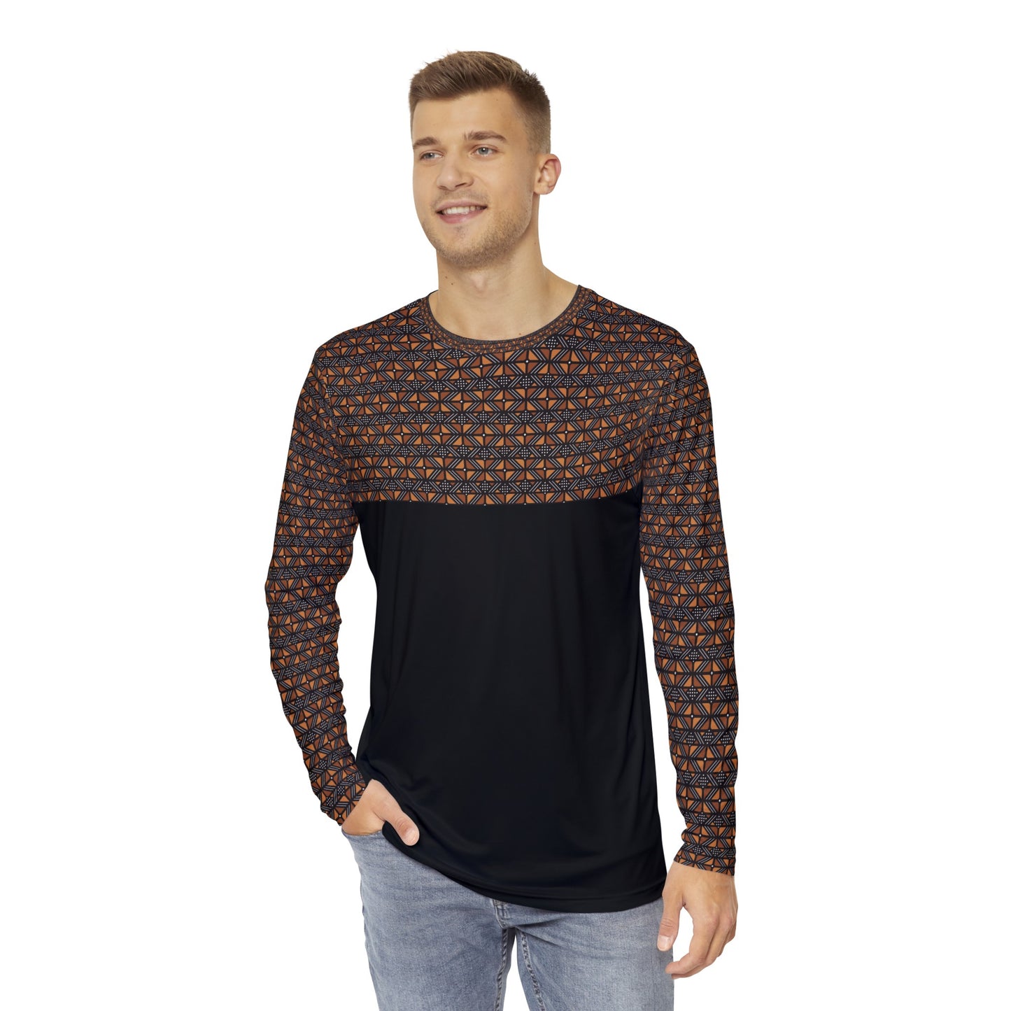 Kente Print Long Sleeve Shirt (AOP)