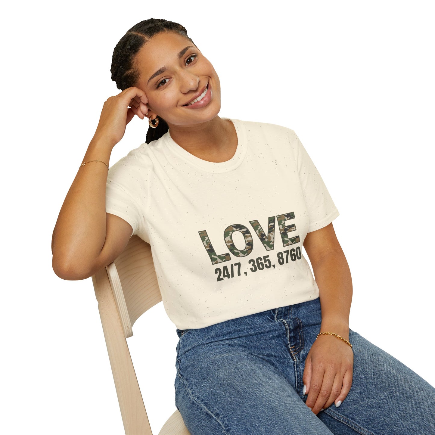 Love All Year Unisex Softstyle T-Shirt (Camouflage) | Casual Wear, Gift for Her, Gift for Him, Love Shirt, Everyday Outfit
