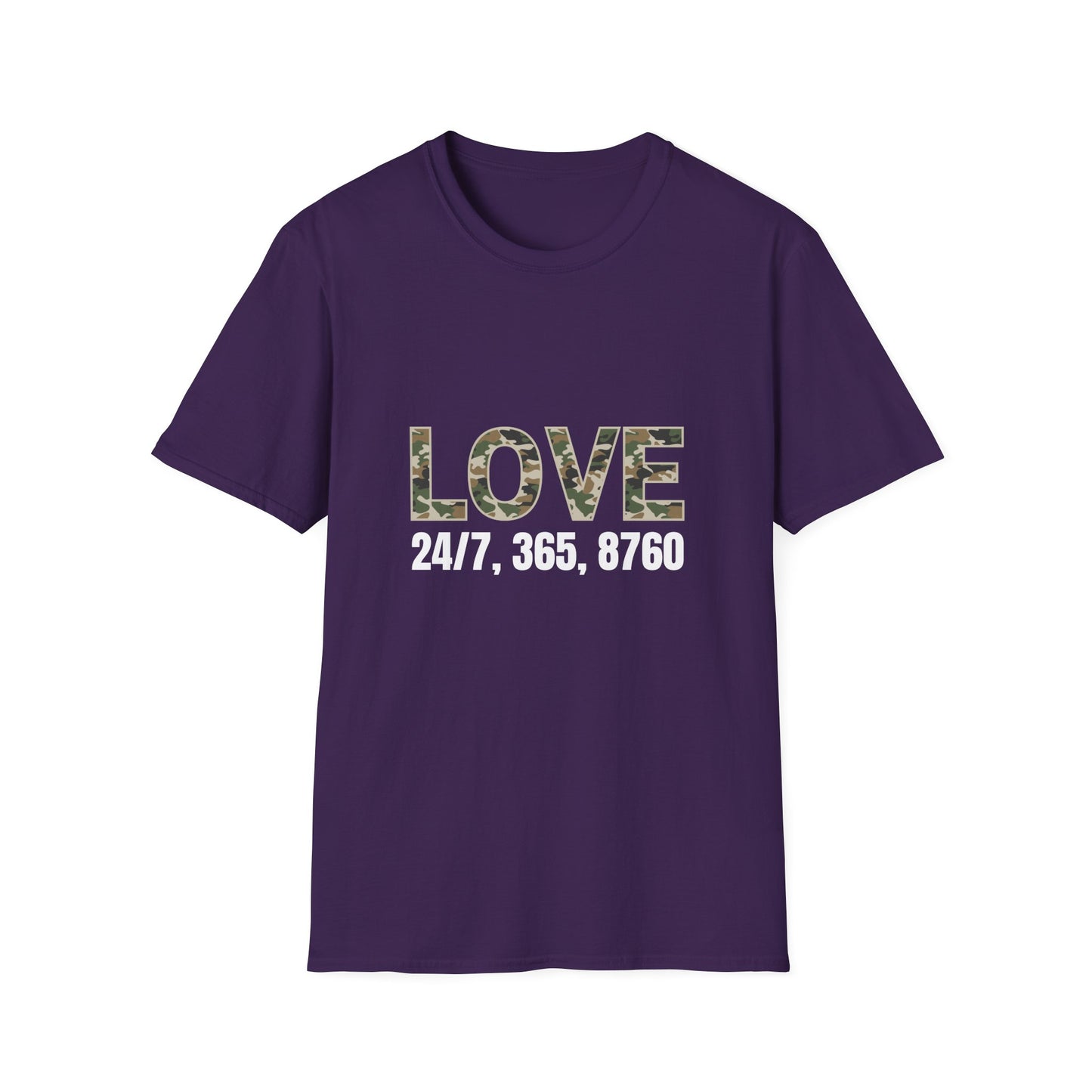 Love All Year Unisex Softstyle T-Shirt (Camouflage) | Casual Wear, Gift for Her, Gift for Him, Love Shirt, Everyday Outfit