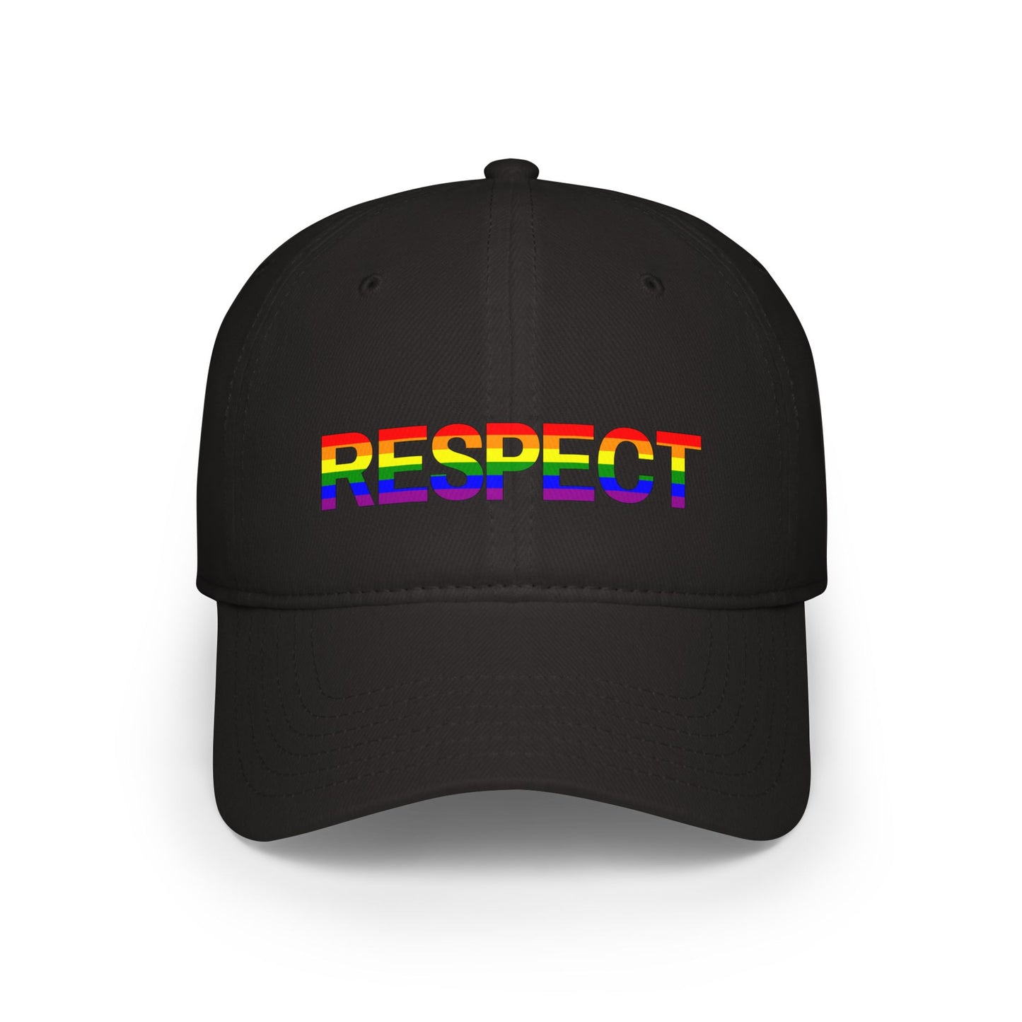 Respect Rainbow Low Profile Baseball Cap - Pride Accessories for Inclusivity