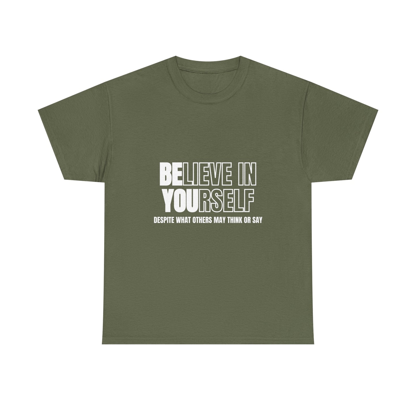 Inspirational Unisex Heavy Cotton Tee - Believe in Yourself