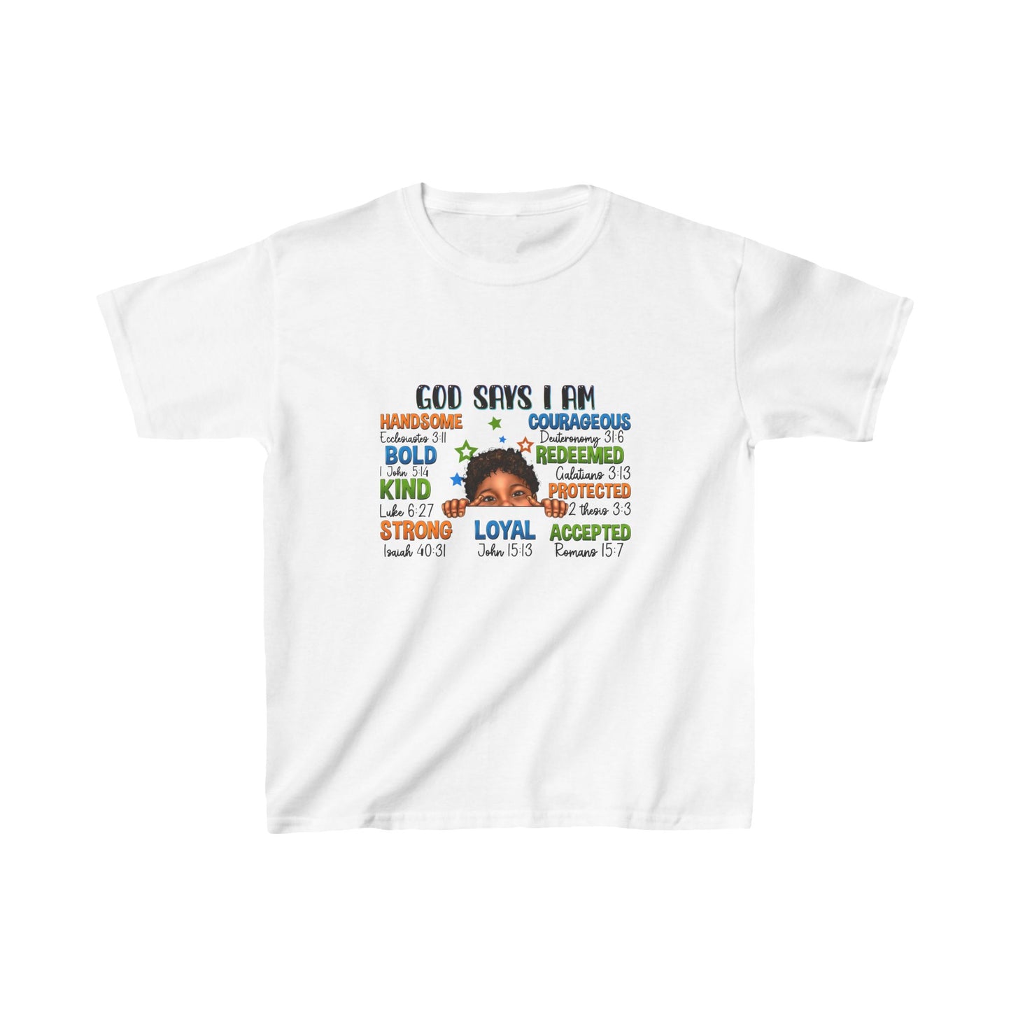 God Says I Am Kids Heavy Cotton™ Tee