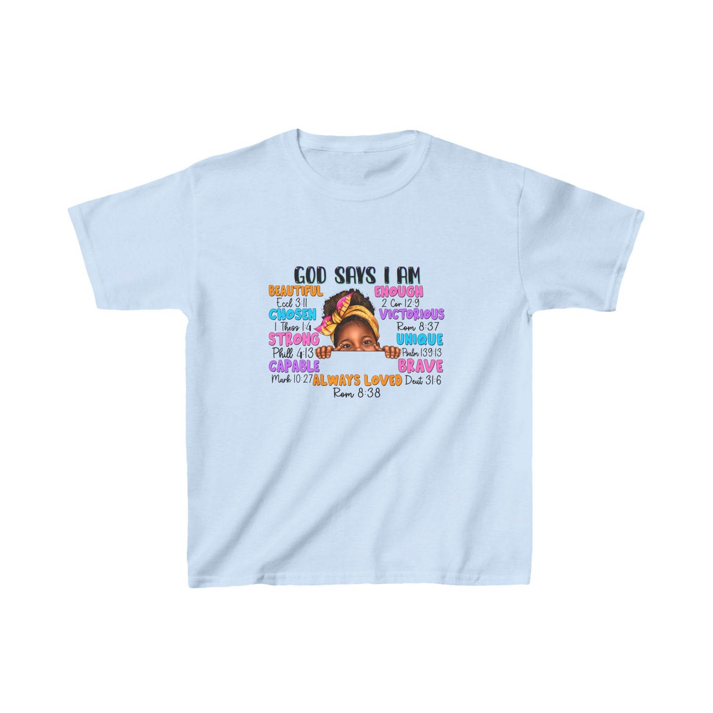 God Says I Am Kids Heavy Cotton™ Tee