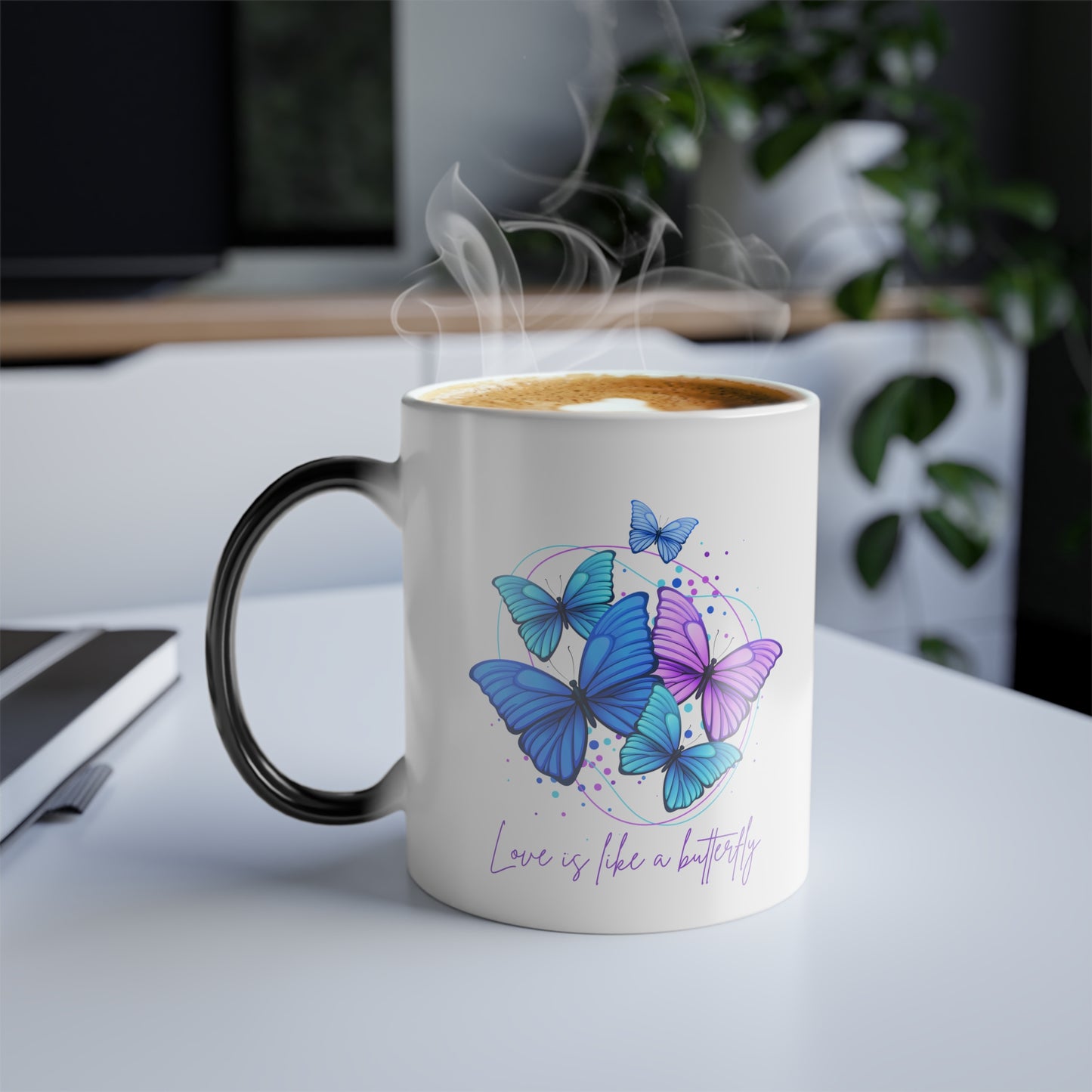 Love is Like a Butterfly Color Morphing Mug, 11oz