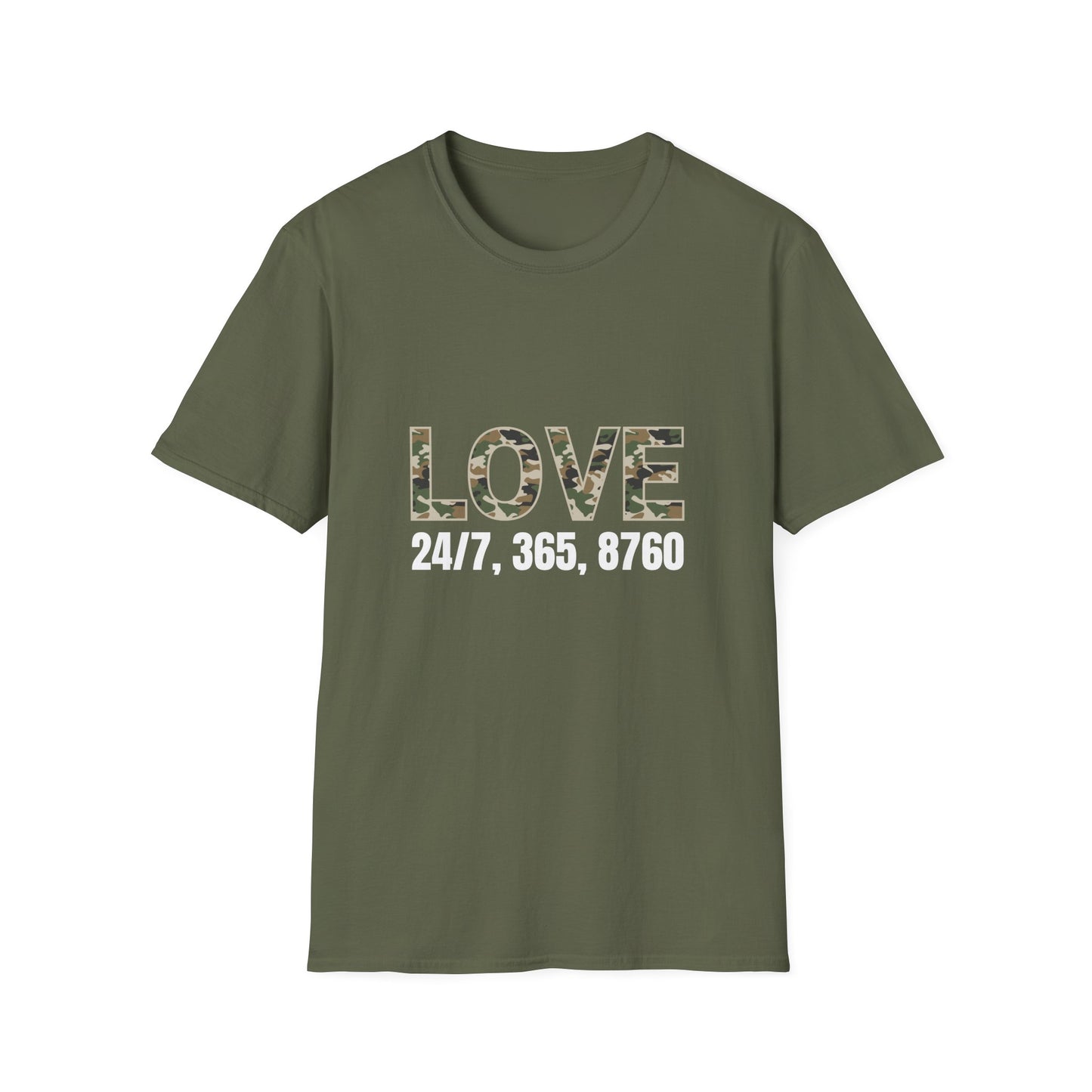 Love All Year Unisex Softstyle T-Shirt (Camouflage) | Casual Wear, Gift for Her, Gift for Him, Love Shirt, Everyday Outfit