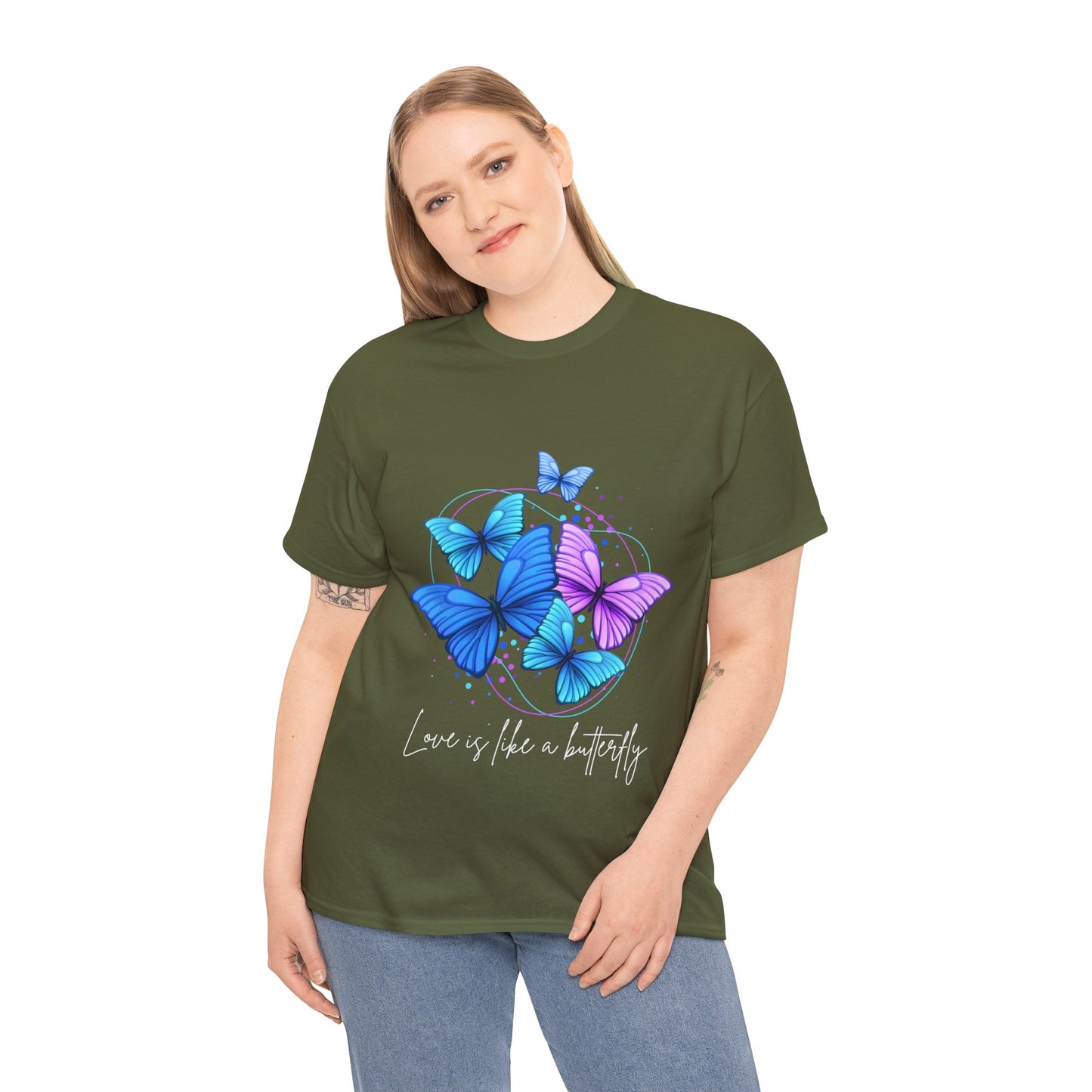 Love is Like a Butterfly Unisex Heavy Cotton Tee