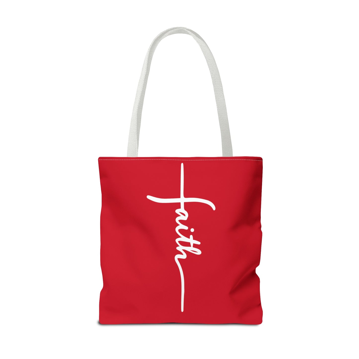 Faith Cross (Red) Tote Bag (AOP)