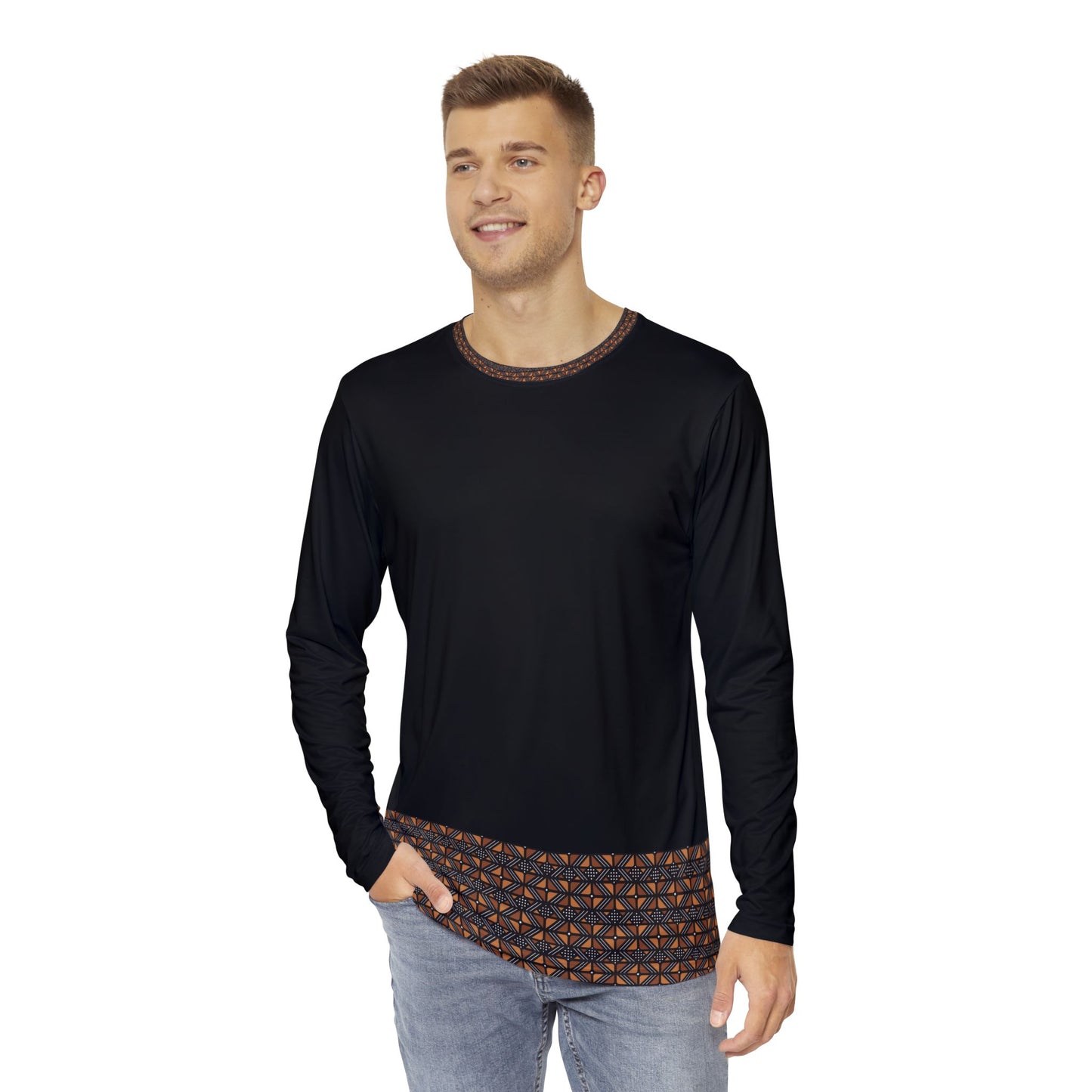 Kente Print Long Sleeve Shirt (AOP)