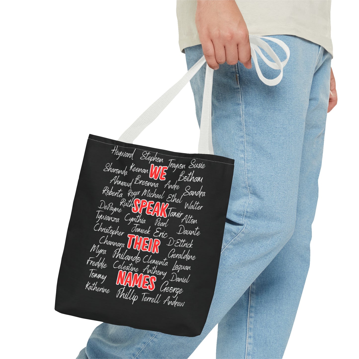 We Speak Their Names Tote Bag (AOP)