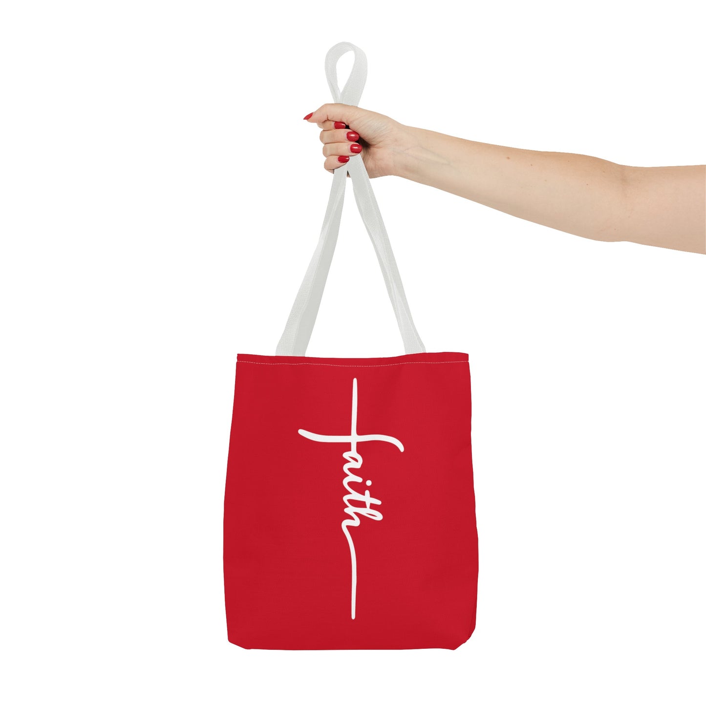 Faith Cross (Red) Tote Bag (AOP)