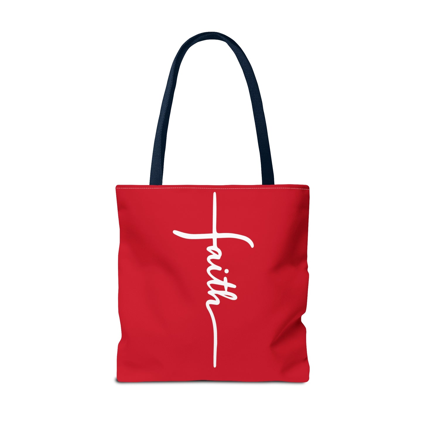 Faith Cross (Red) Tote Bag (AOP)