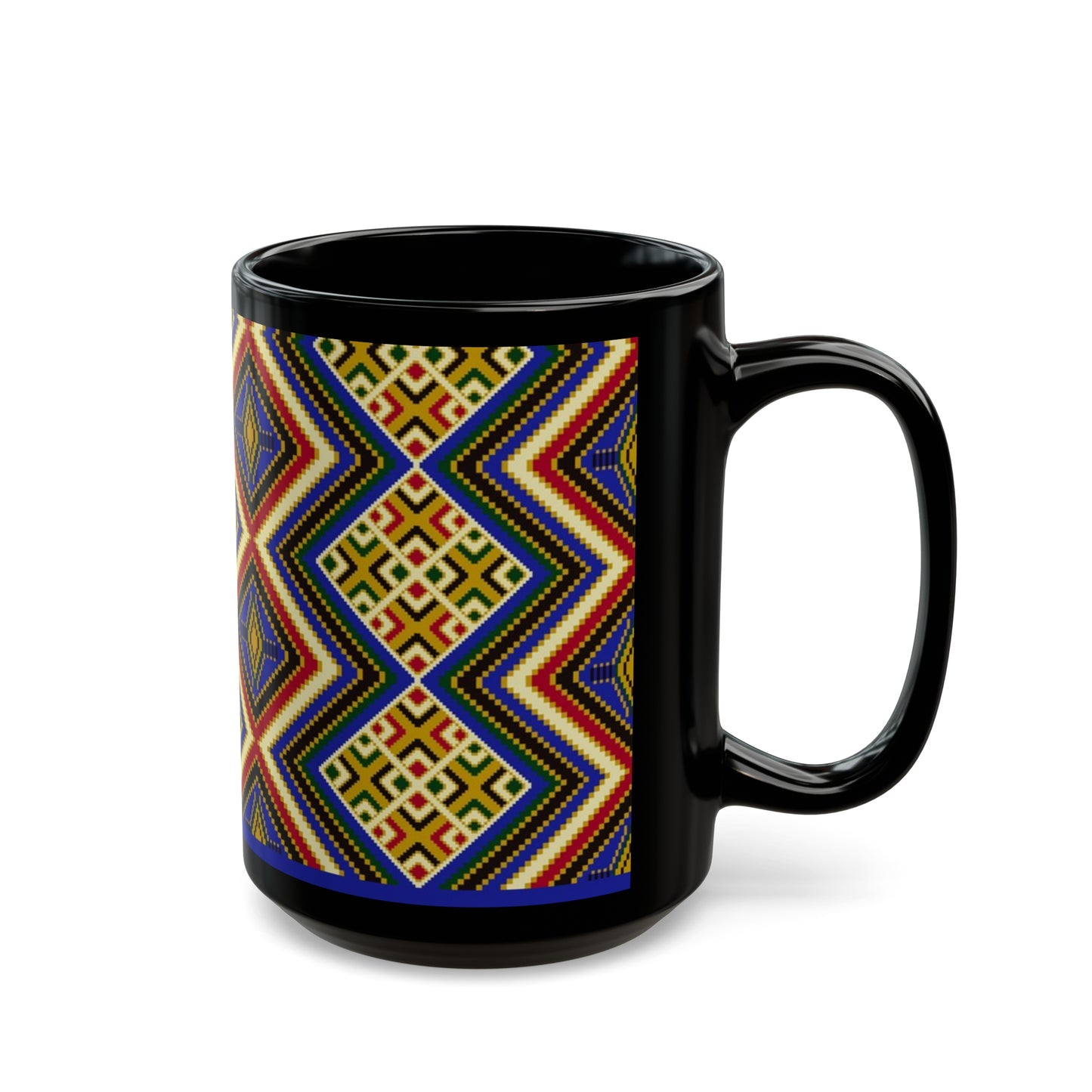 Kente Print Black Mug (11oz, 15oz)