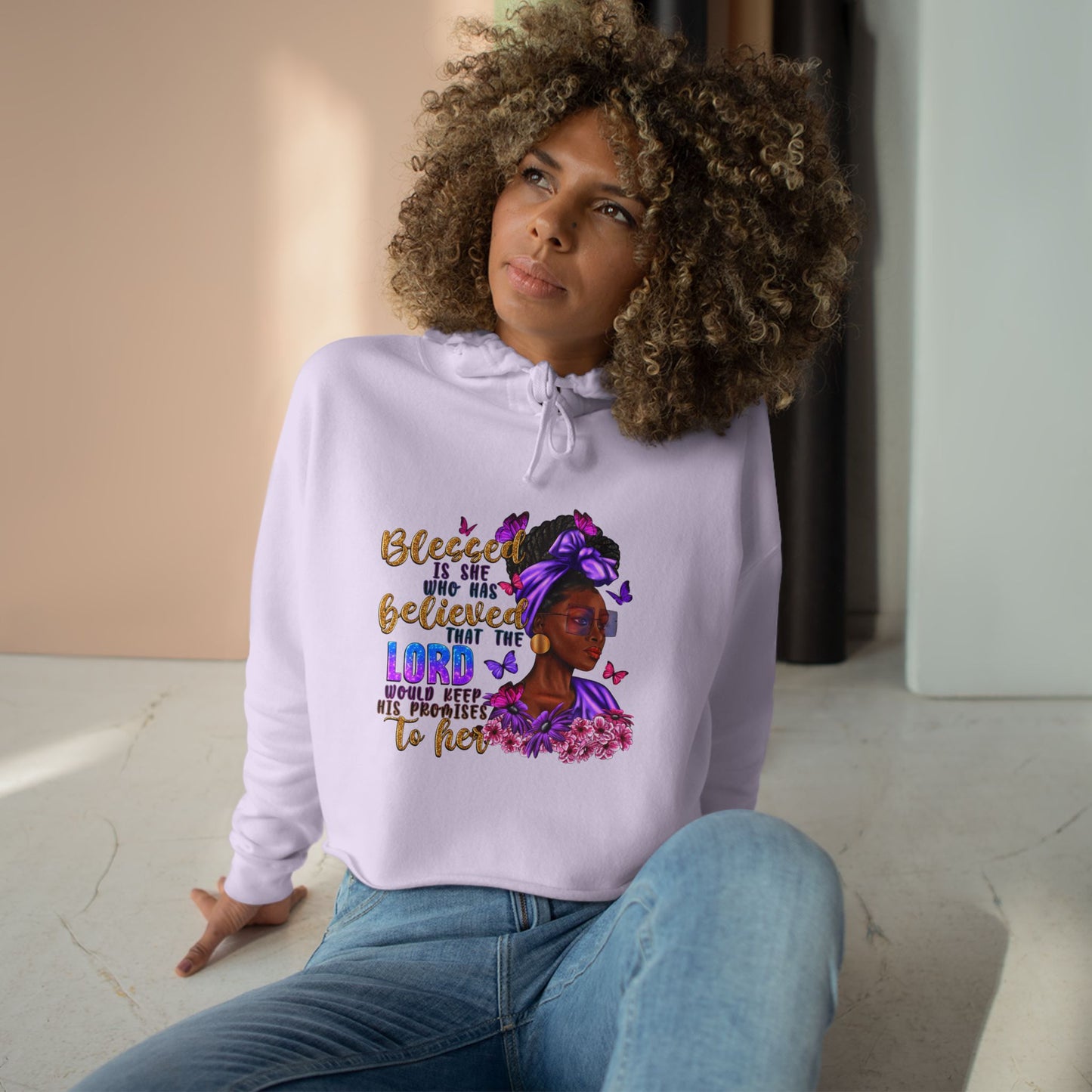 Blessed Woman Crop Hoodie