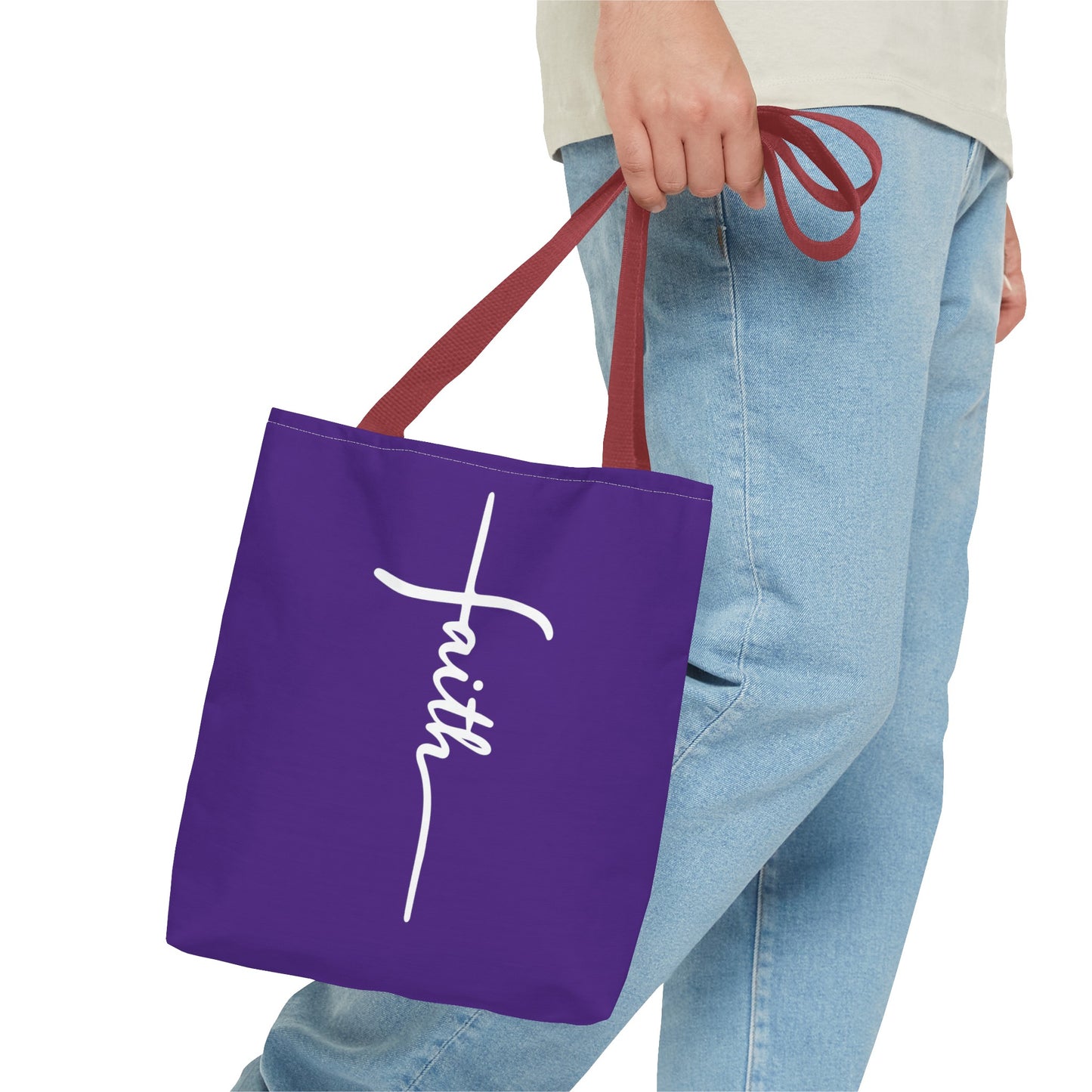 Faith Cross (Purple) Tote Bag (AOP)