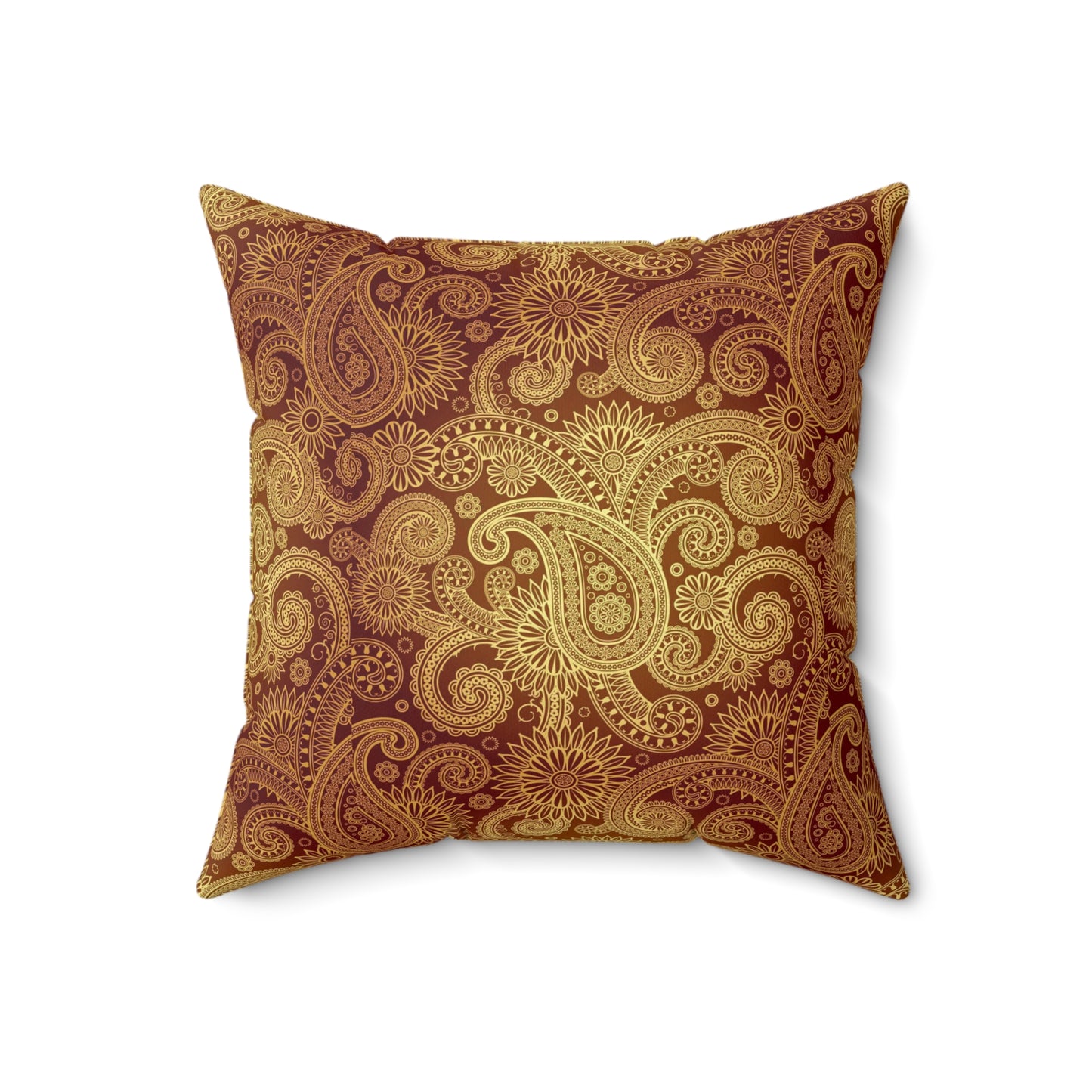 Rust Faux Suede Square Pillow