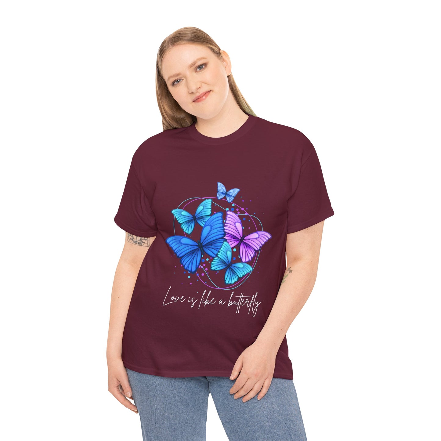 Love is Like a Butterfly Unisex Heavy Cotton Tee