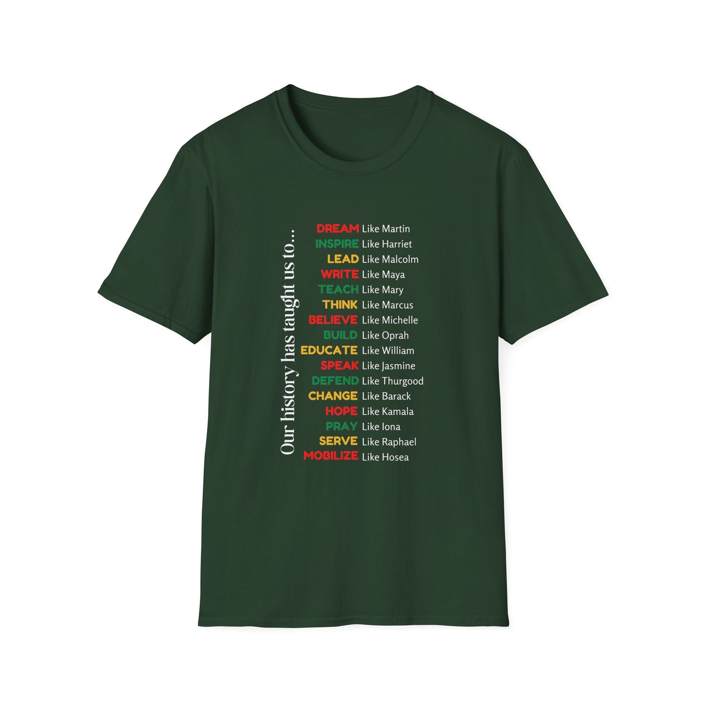 Inspirational Unisex Softstyle T-Shirt - Celebrate Our History with Empowering Messages
