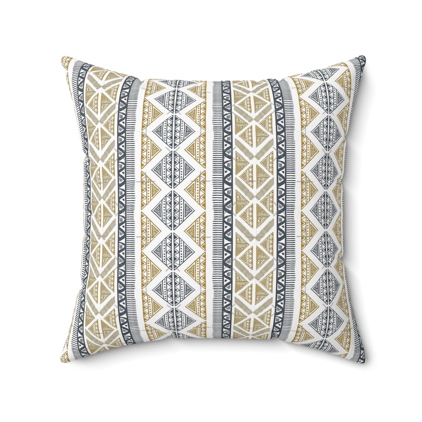 African Tribal Print Faux Suede Square Pillow