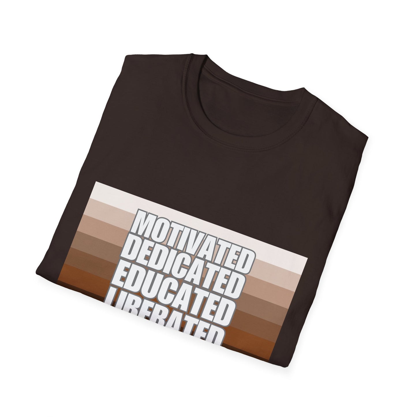Motivated & Educated Unisex Softstyle T-Shirt - Celebrate Liberation and Melanation