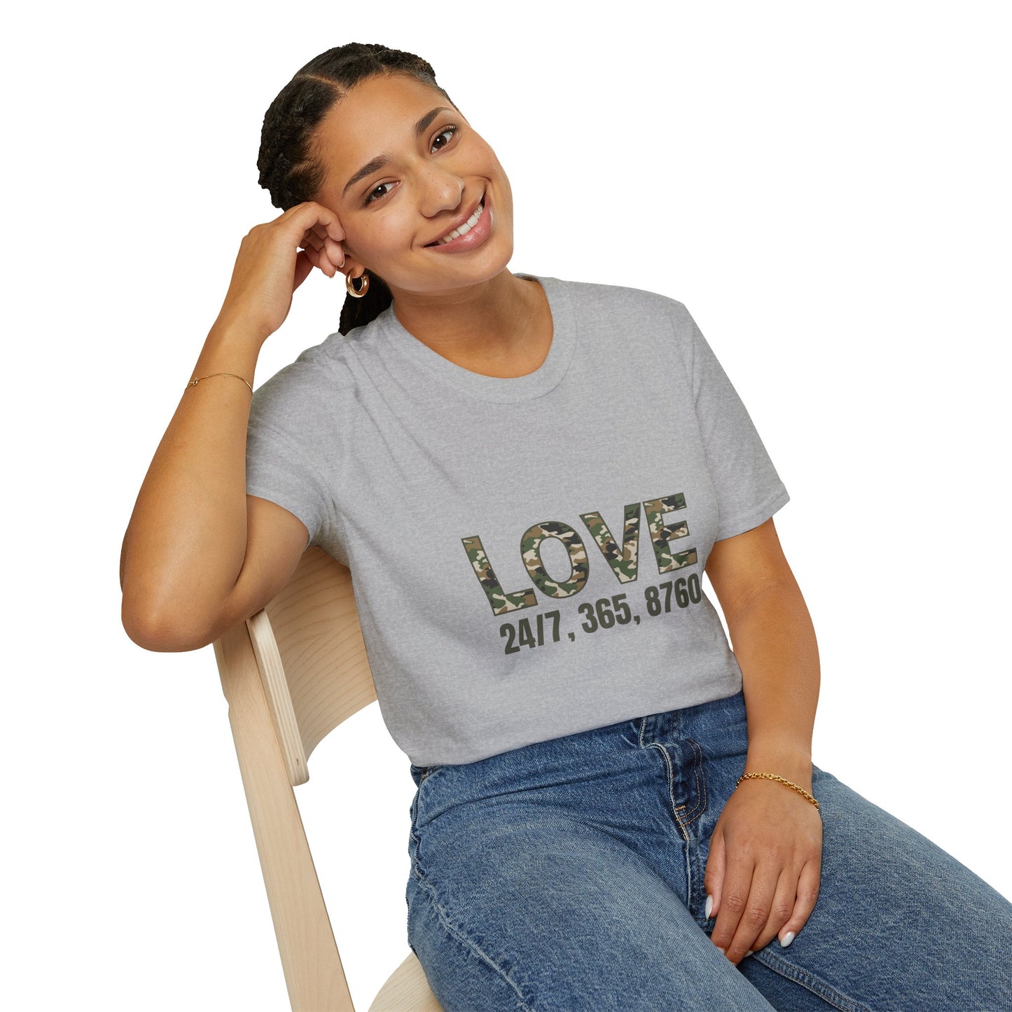 Love All Year Unisex Softstyle T-Shirt (Camouflage) | Casual Wear, Gift for Her, Gift for Him, Love Shirt, Everyday Outfit