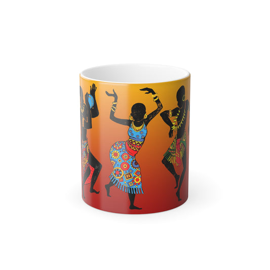 African Dancers Color Morphing Mug, 11oz