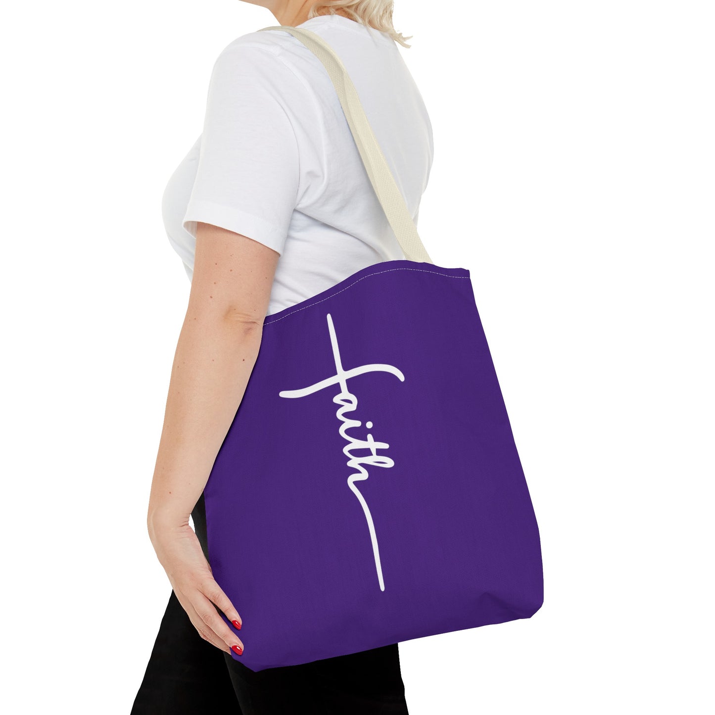 Faith Cross (Purple) Tote Bag (AOP)