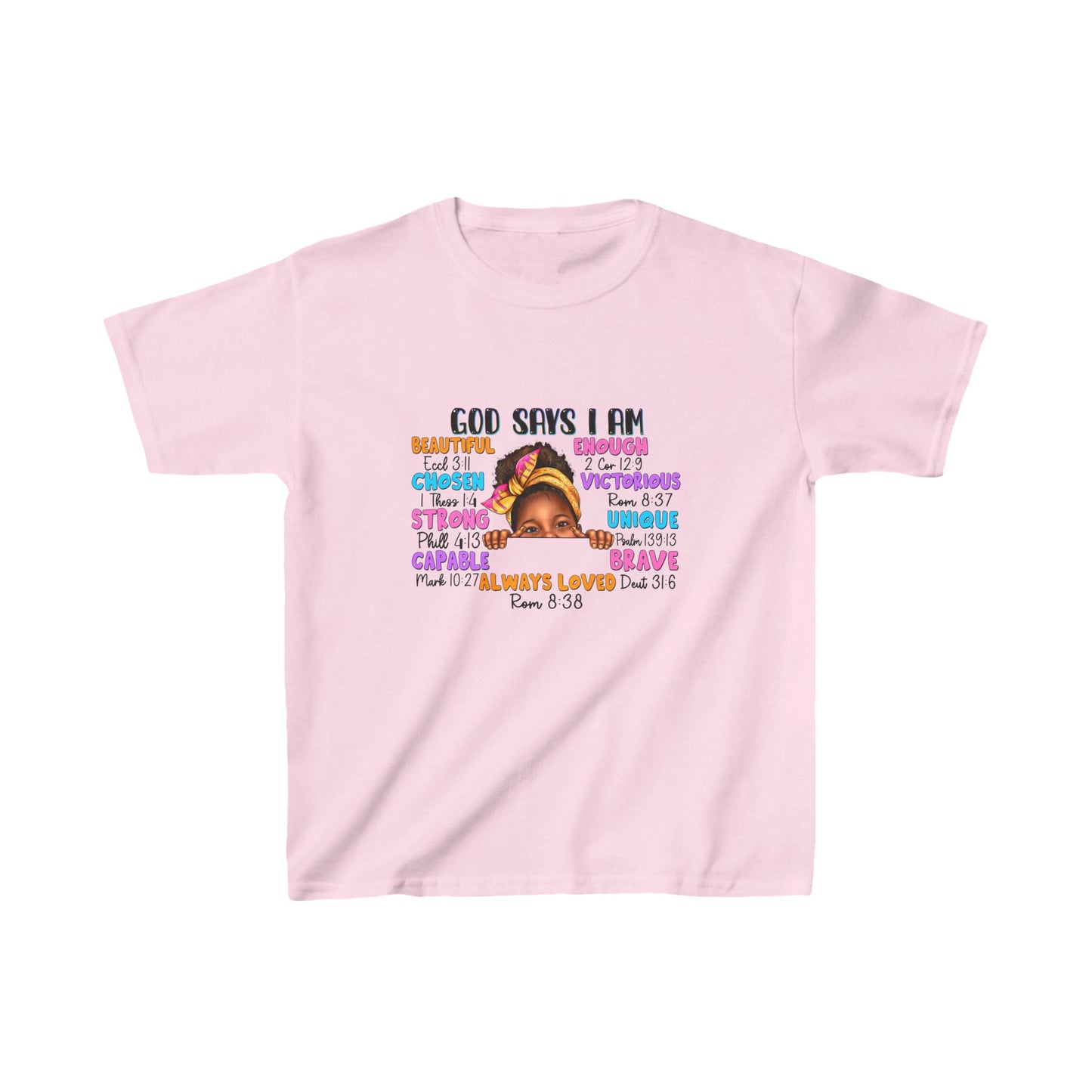 God Says I Am Kids Heavy Cotton™ Tee