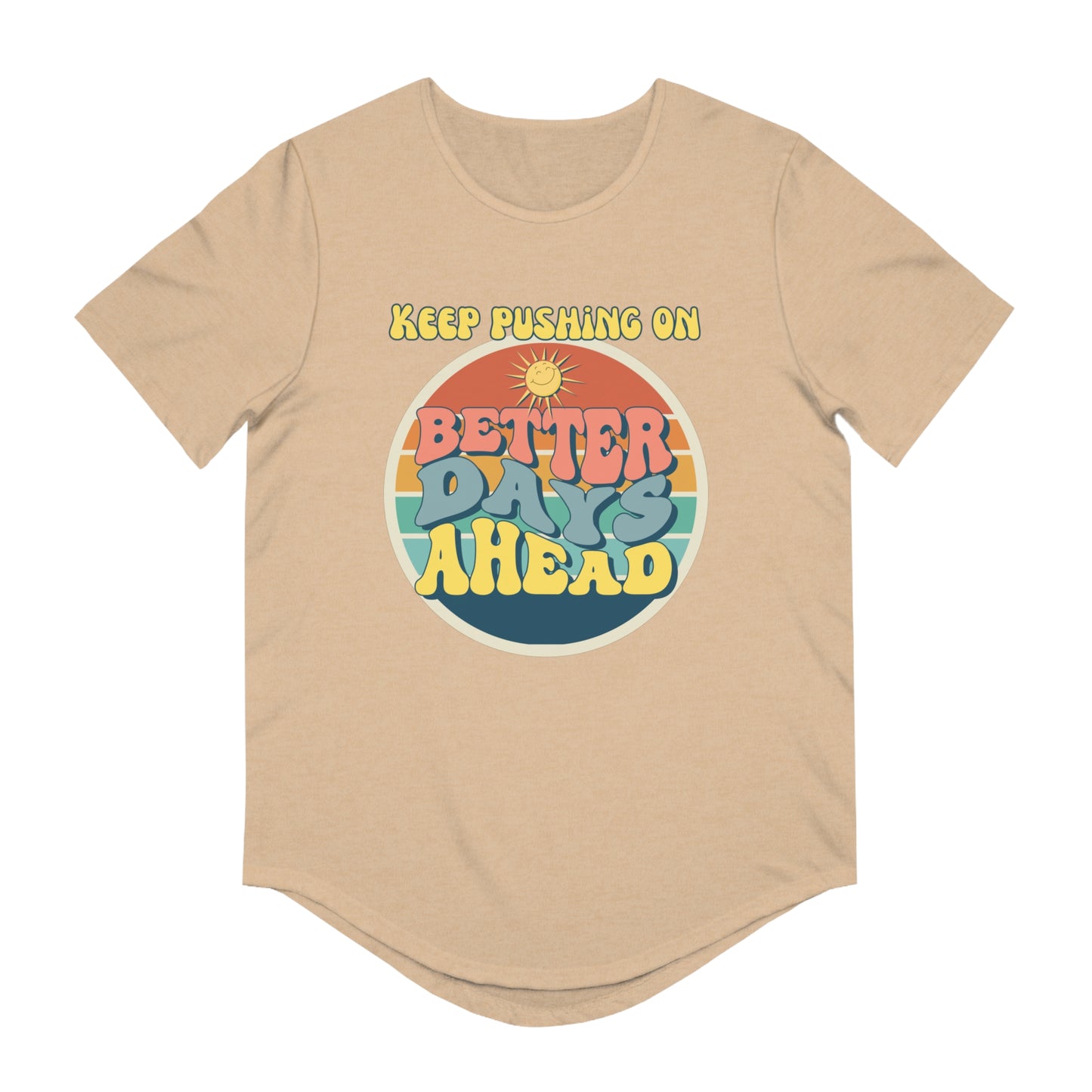 Men's Jersey Curved Hem Tee - 'Better Days Ahead' Graphic Tee