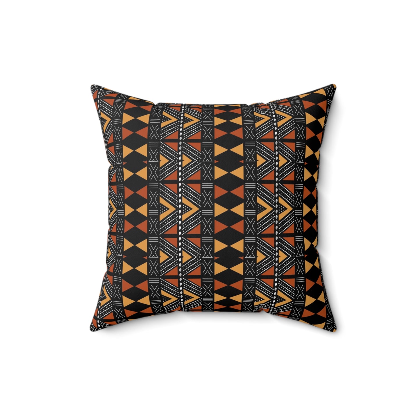 Mudcloth Print Faux Suede Square Pillow