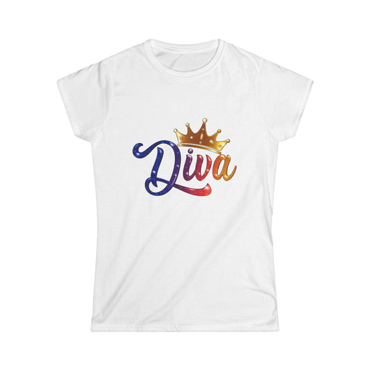 Diva Crown Women's Softstyle Tee - Stylish and Comfy Shirt for Confident Women
