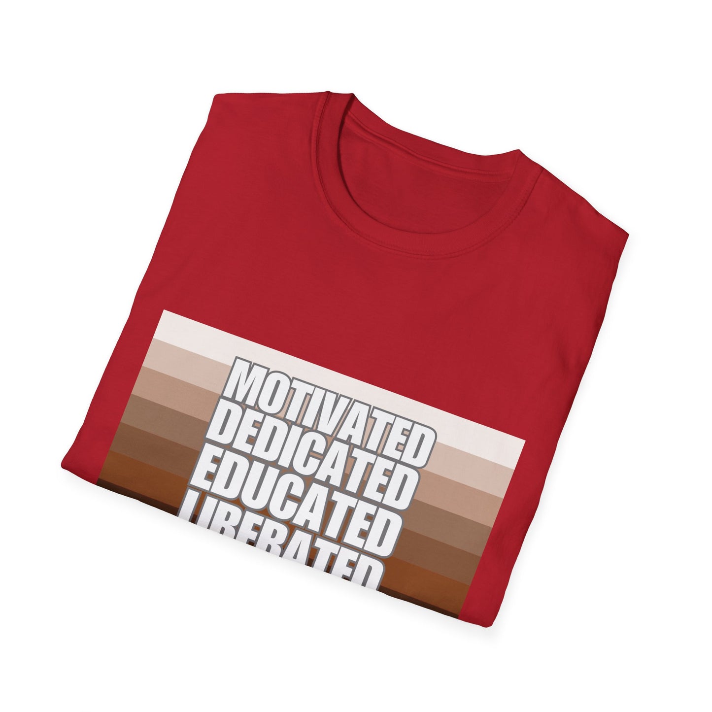 Motivated & Educated Unisex Softstyle T-Shirt - Celebrate Liberation and Melanation