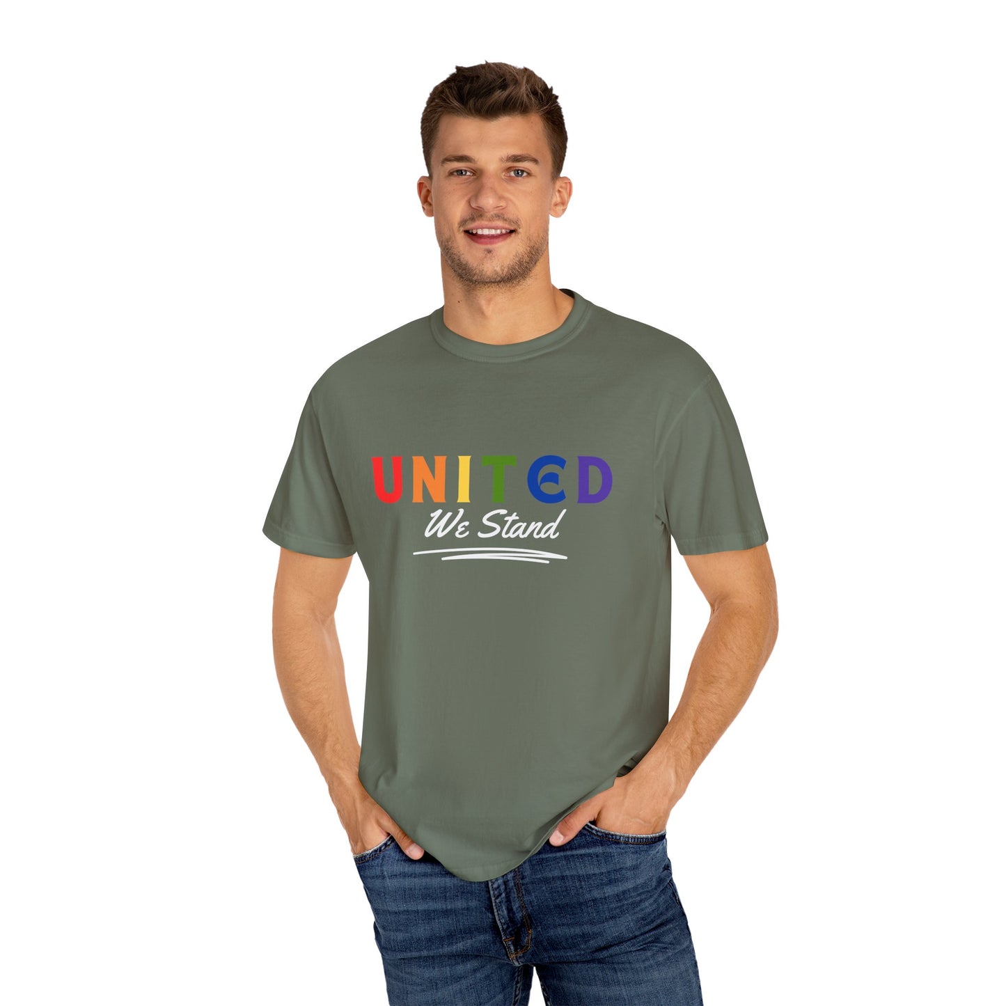 Pride United We Stand T-Shirt - Unisex Garment-Dyed Tee