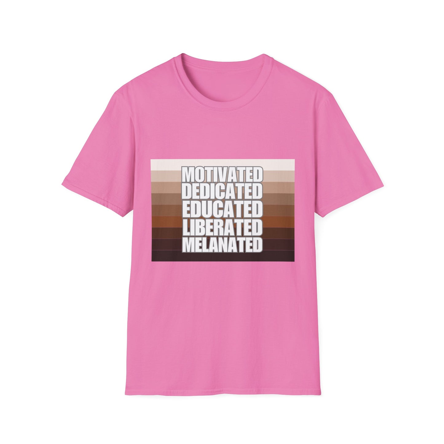 Motivated & Educated Unisex Softstyle T-Shirt - Celebrate Liberation and Melanation