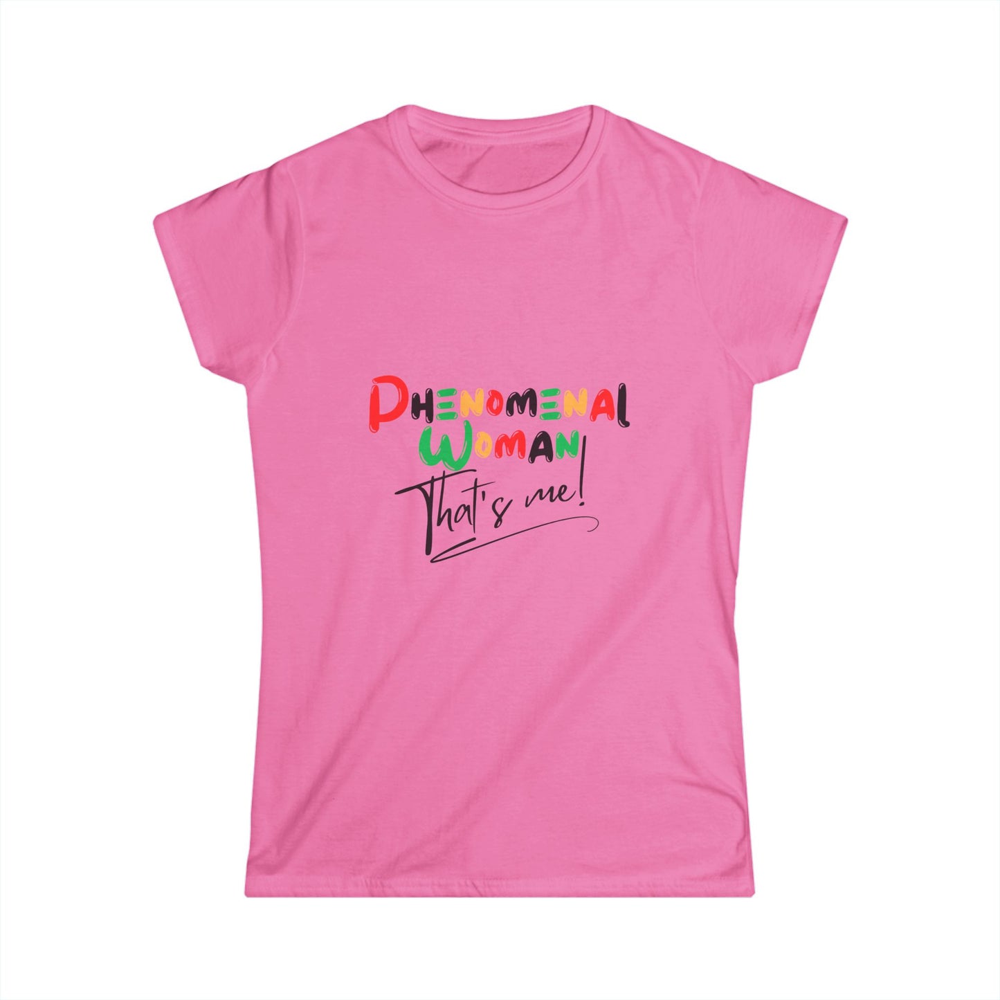 Phenomenal Woman Softstyle Tee - Empowering Black Women's T-Shirt