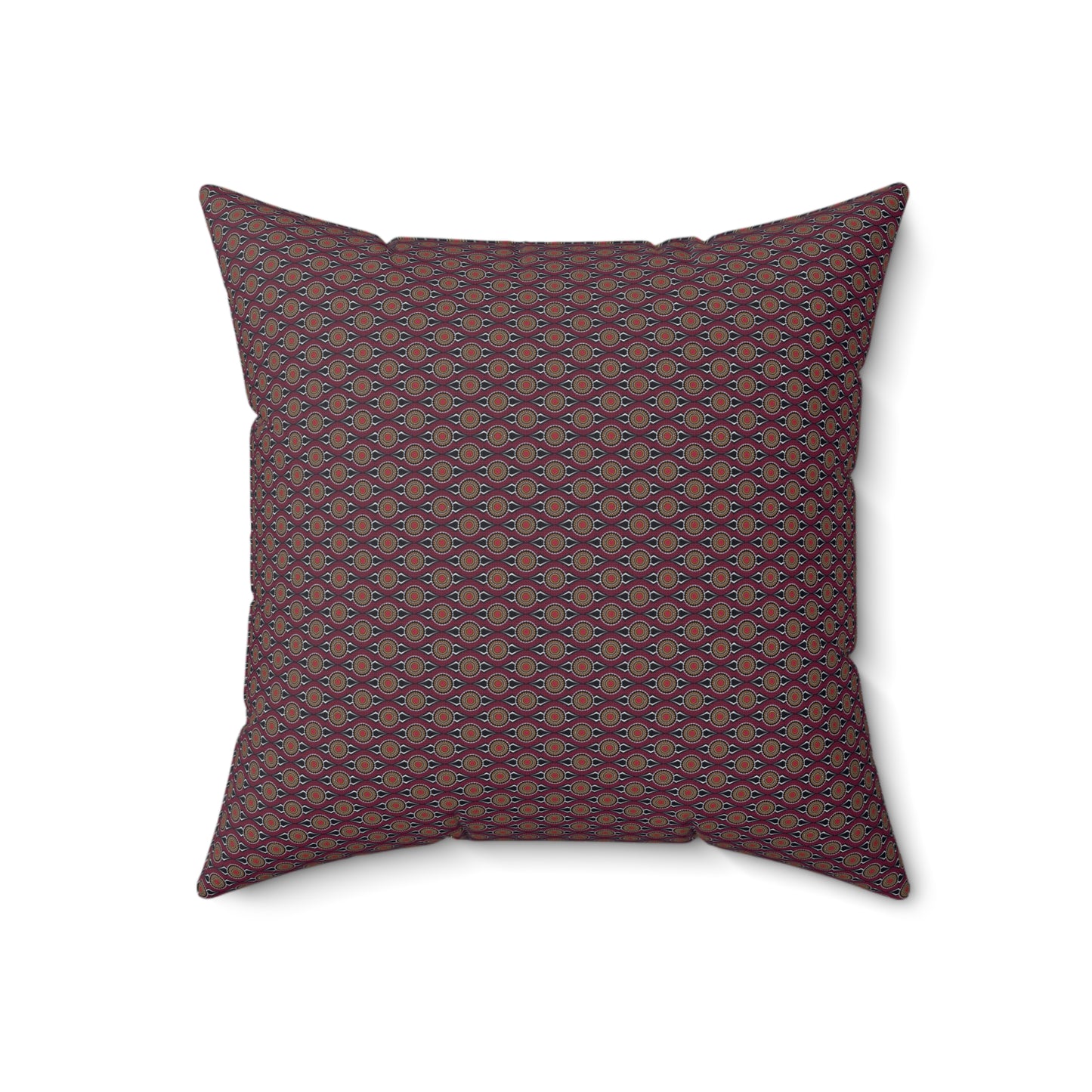 African Print Faux Suede Square Pillow