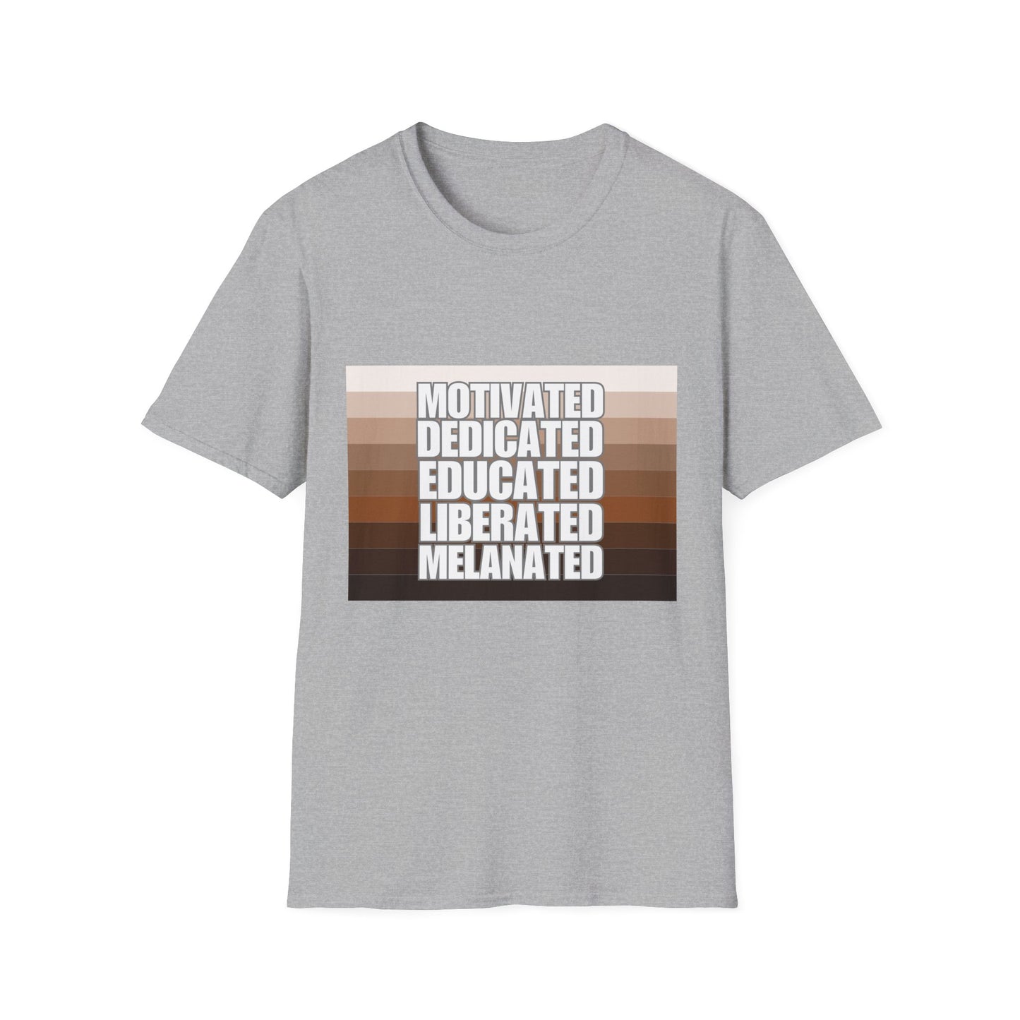 Motivated & Educated Unisex Softstyle T-Shirt - Celebrate Liberation and Melanation