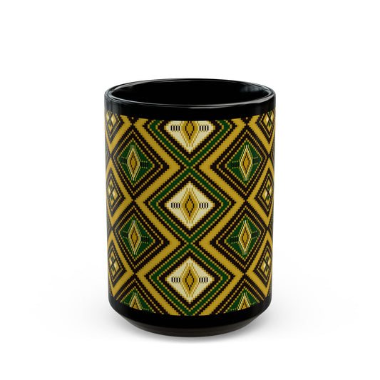 Kente Print Black Mug (11oz, 15oz)