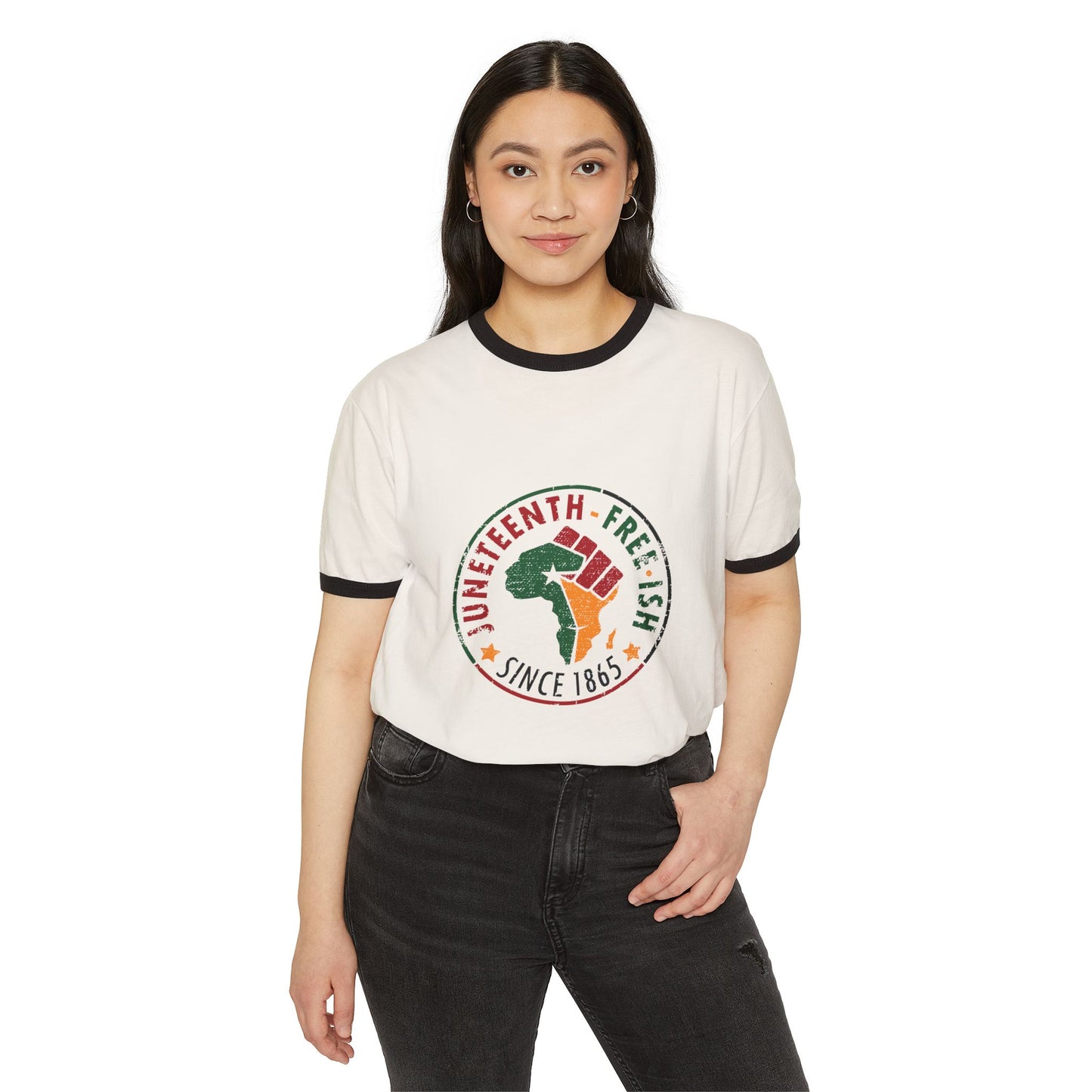 Juneteenth Cotton Ringer T-Shirt - Celebrate Freedom Since 1865