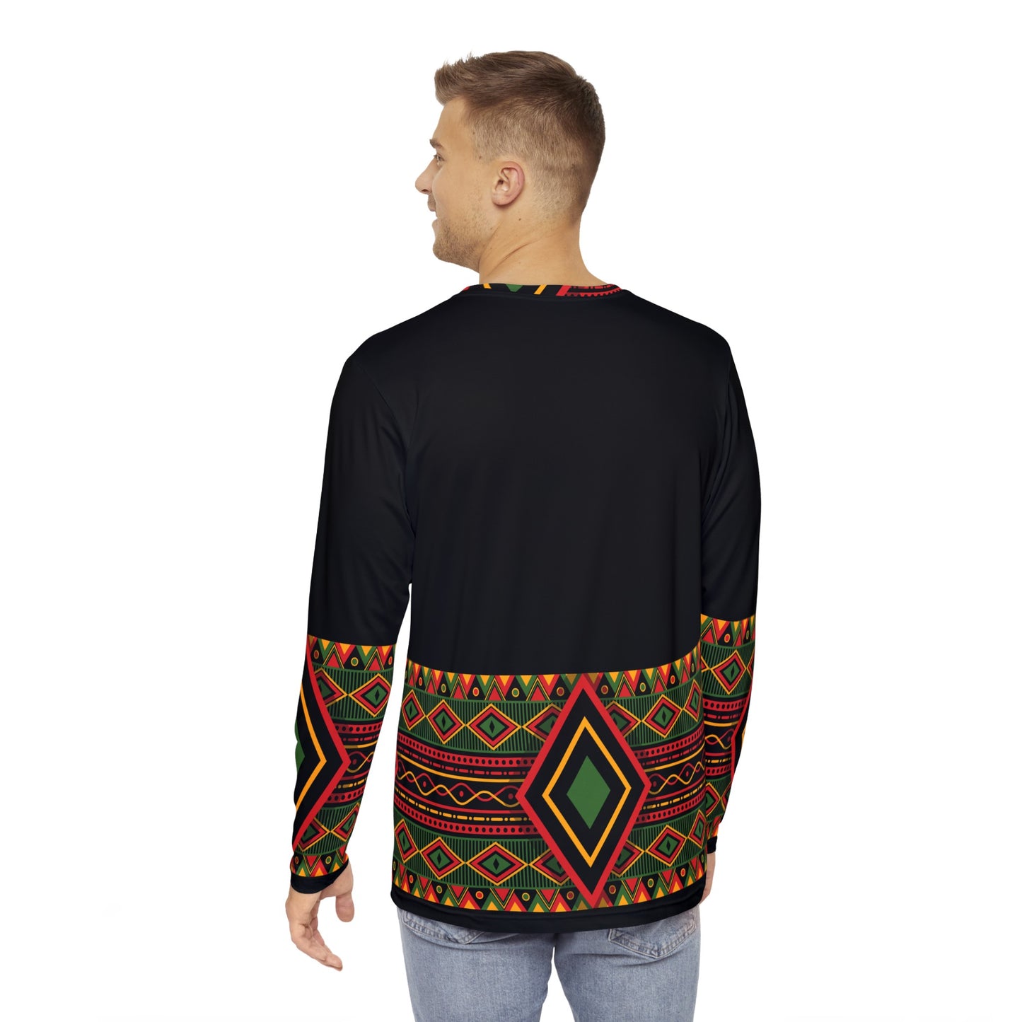 Kente Print Long Sleeve Shirt (AOP)