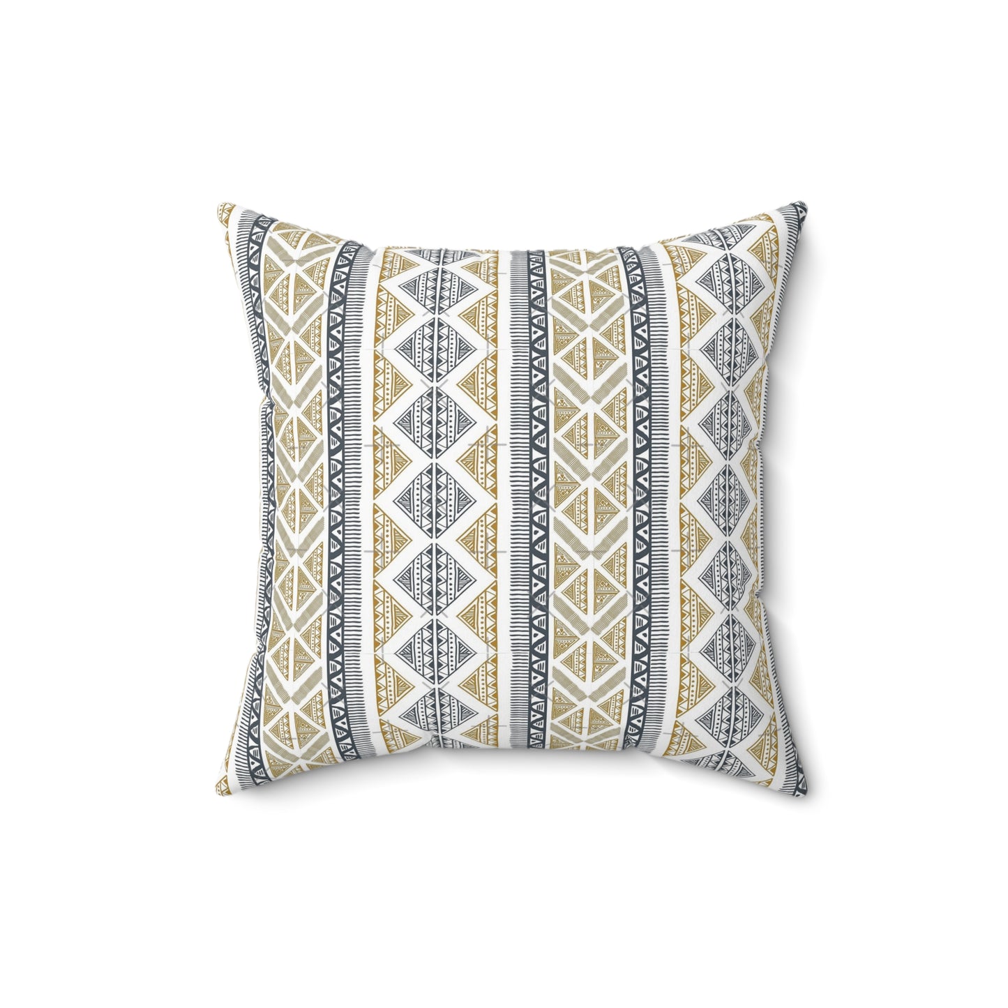 African Tribal Print Faux Suede Square Pillow