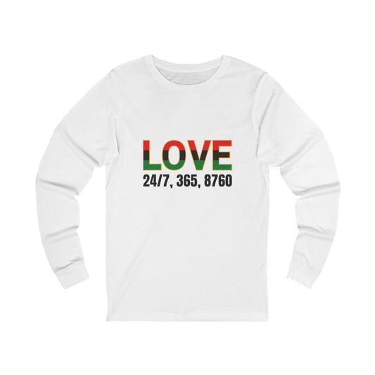 Unisex Long Sleeve Tee - Love 24/7, Perfect Gift for Him/Her, Cozy Casual Wear, Trendy Love T-Shirt, Ideal for Seasonal Celebrations