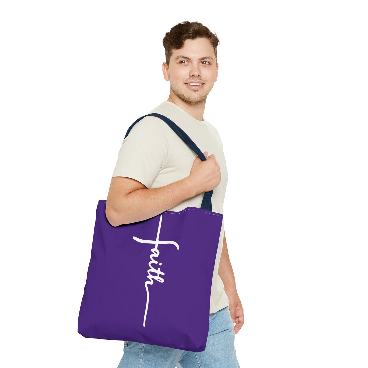 Faith Cross (Purple) Tote Bag (AOP)